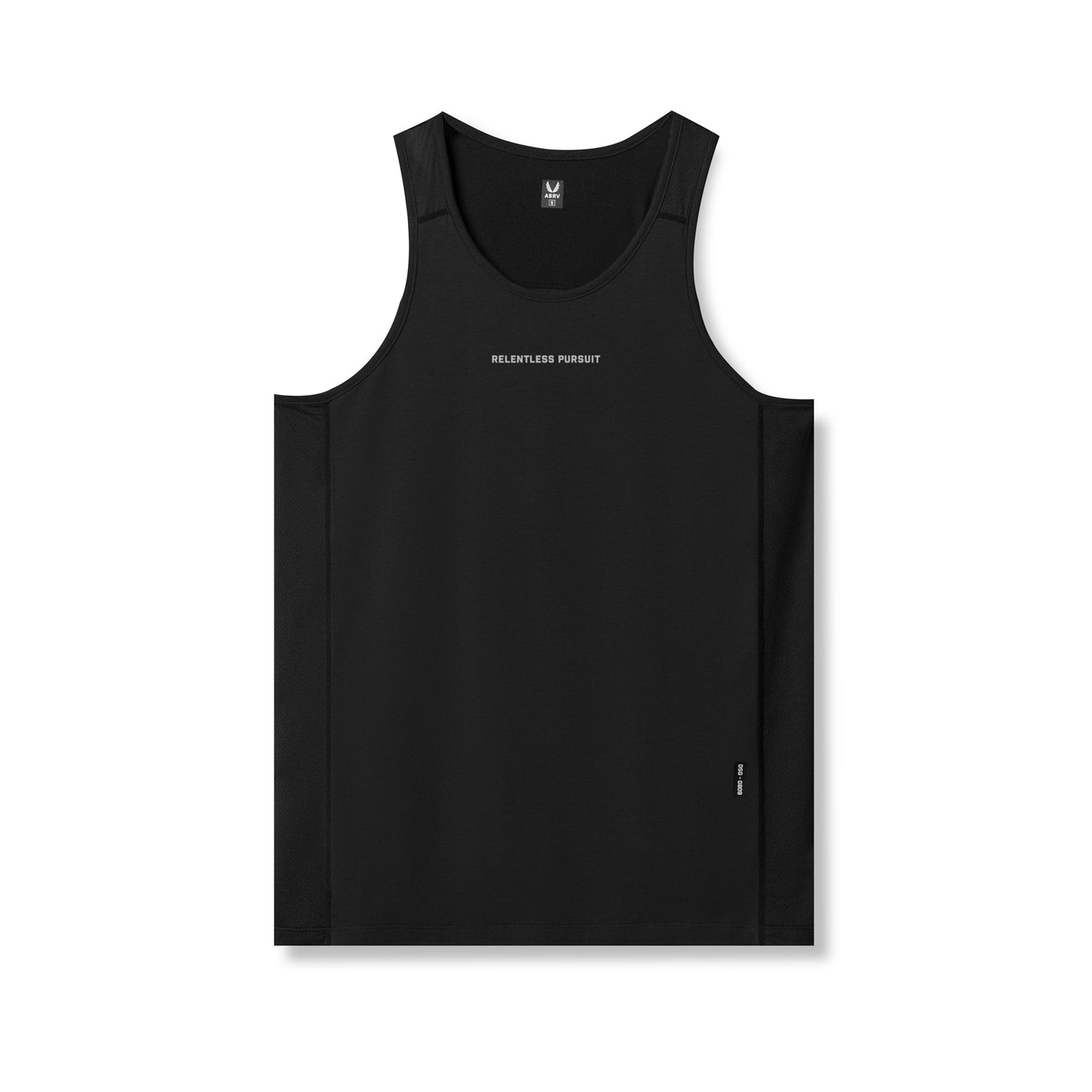 0809. Supima® Mesh Panel Training Singlet Black "RP" | ASRV US