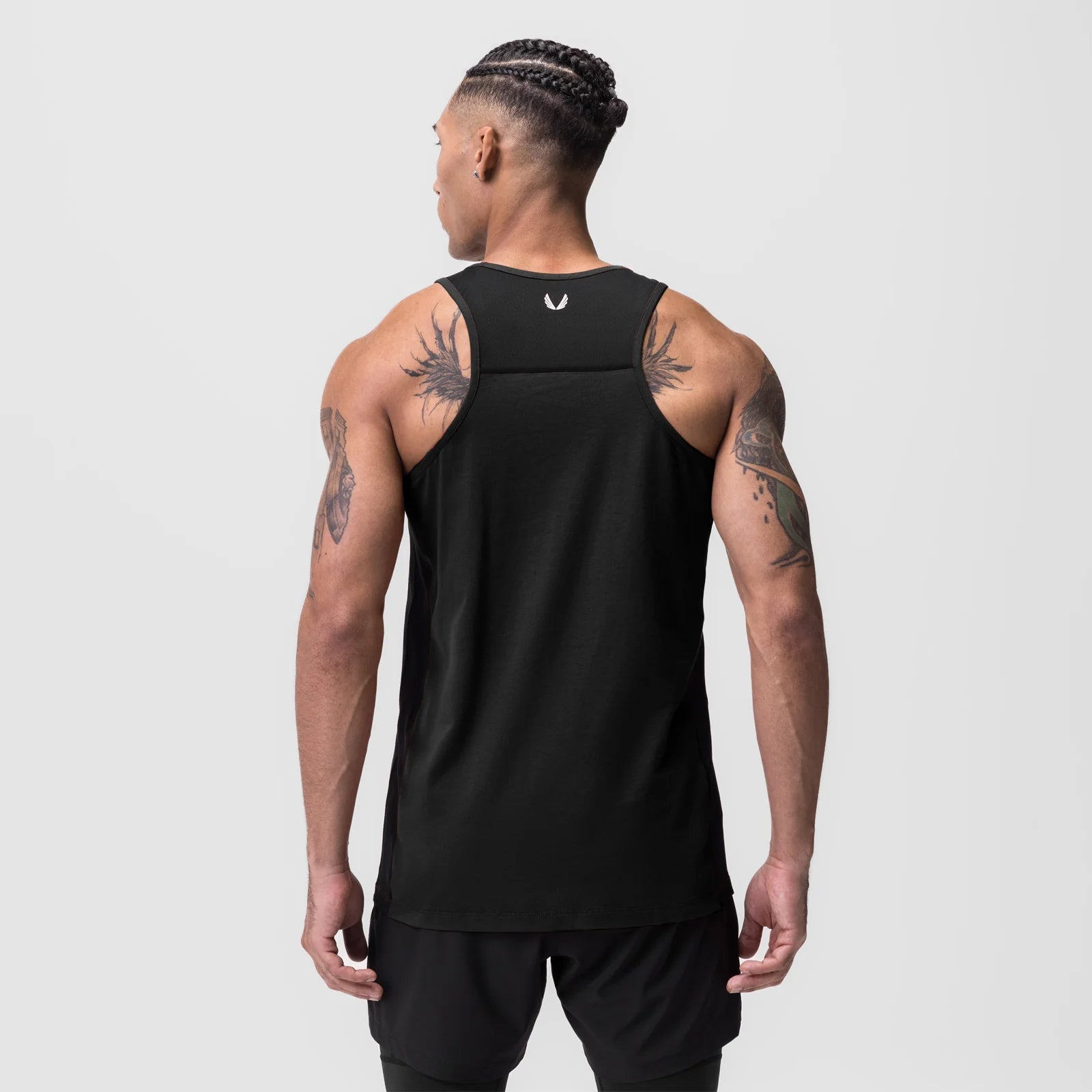 0809. Supima® Mesh Panel Training Singlet Black "RP" | ASRV US