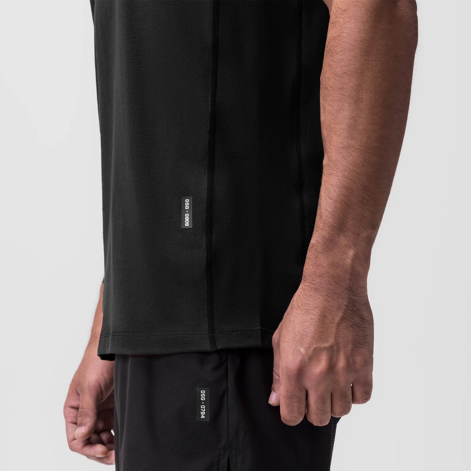 0809. Supima® Mesh Panel Training Singlet Black "RP" | ASRV US