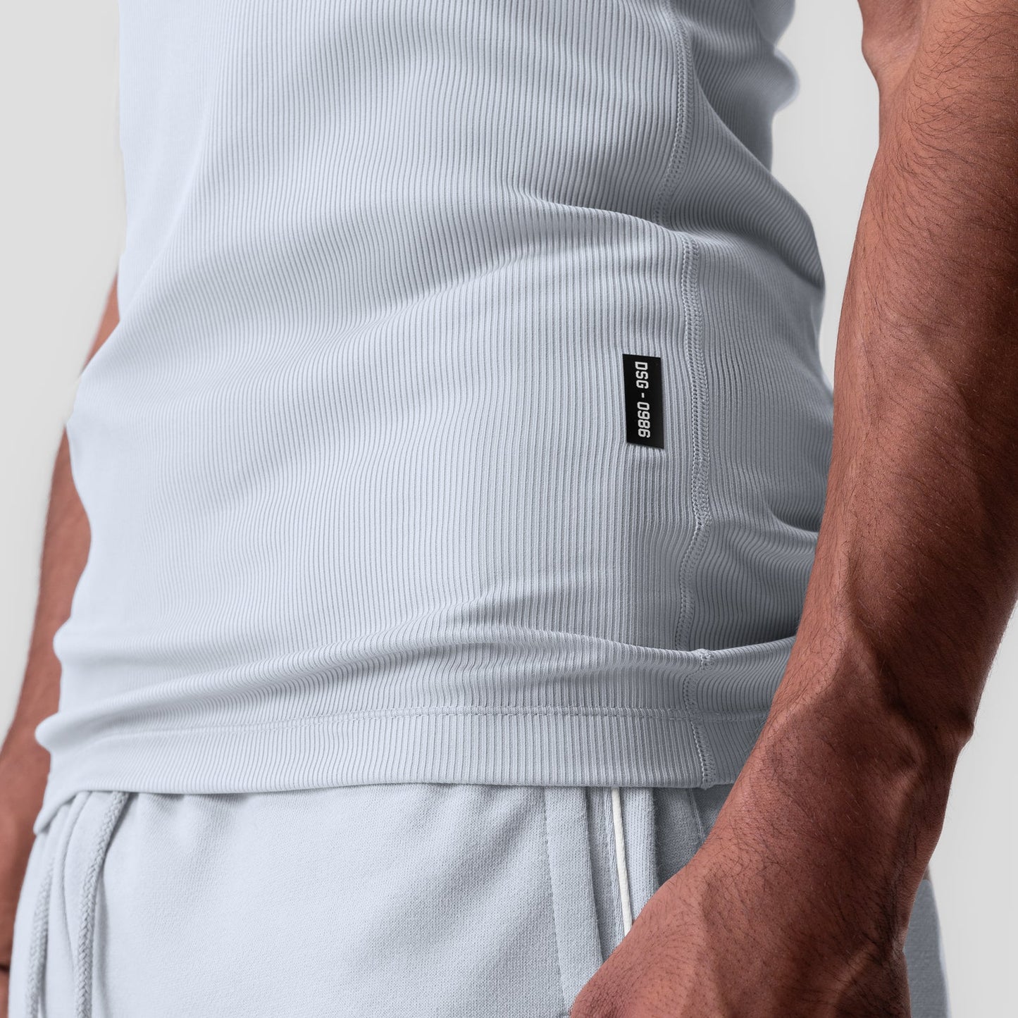 0986. Creora® Tech Ribbed Tank Ice Blue | ASRV sale