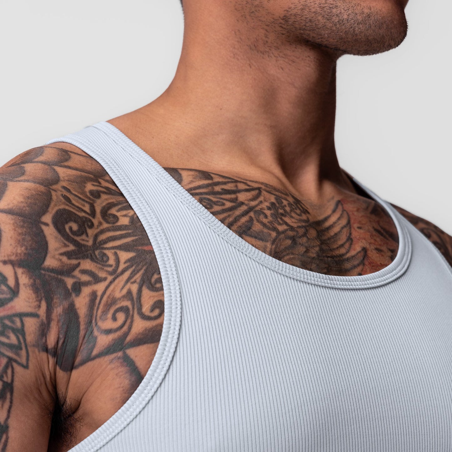 0986. Creora® Tech Ribbed Tank Ice Blue | ASRV sale