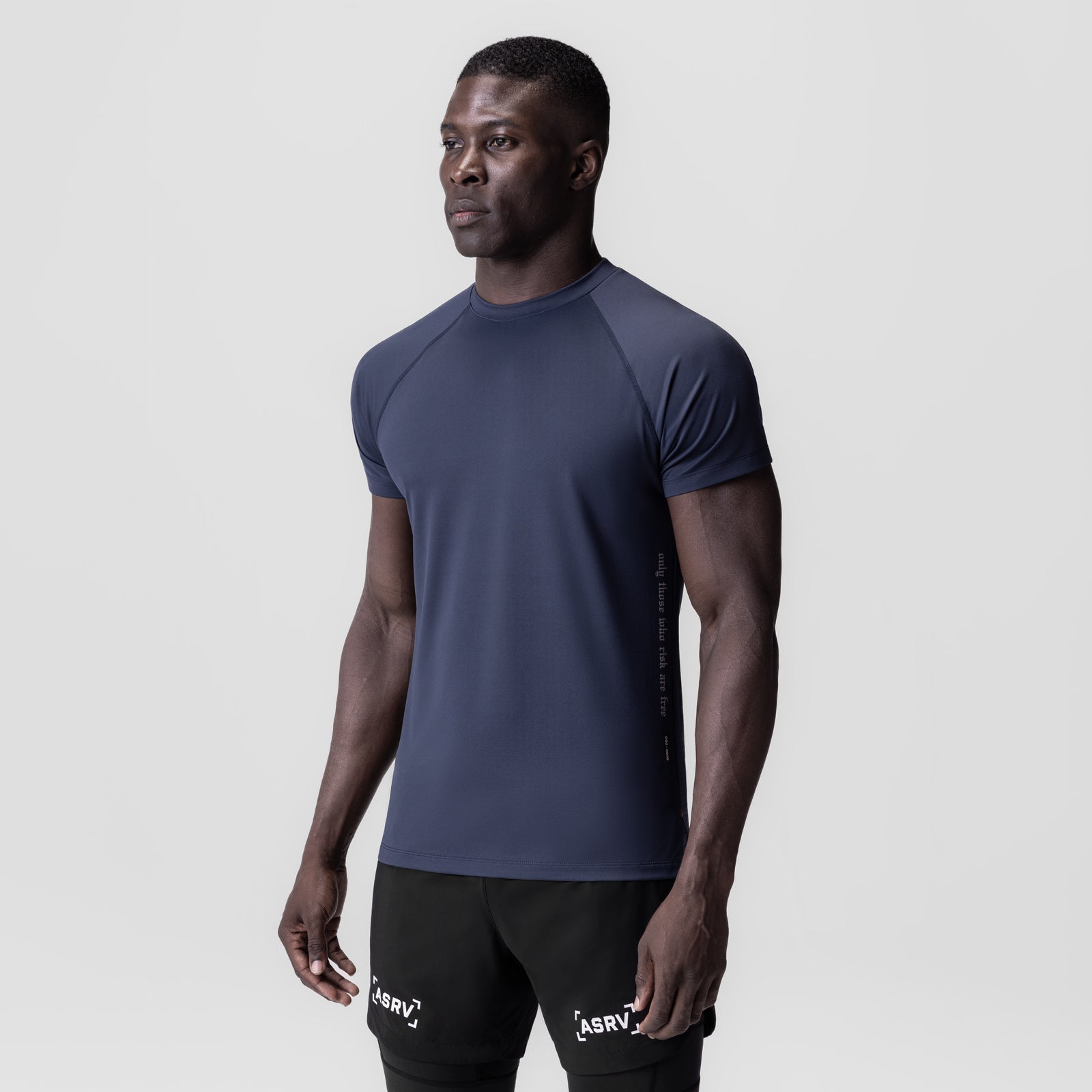 0839. 3D-Lite® 2.0 Lycra® Fitted Tee Navy "OTWR" | ASRV US