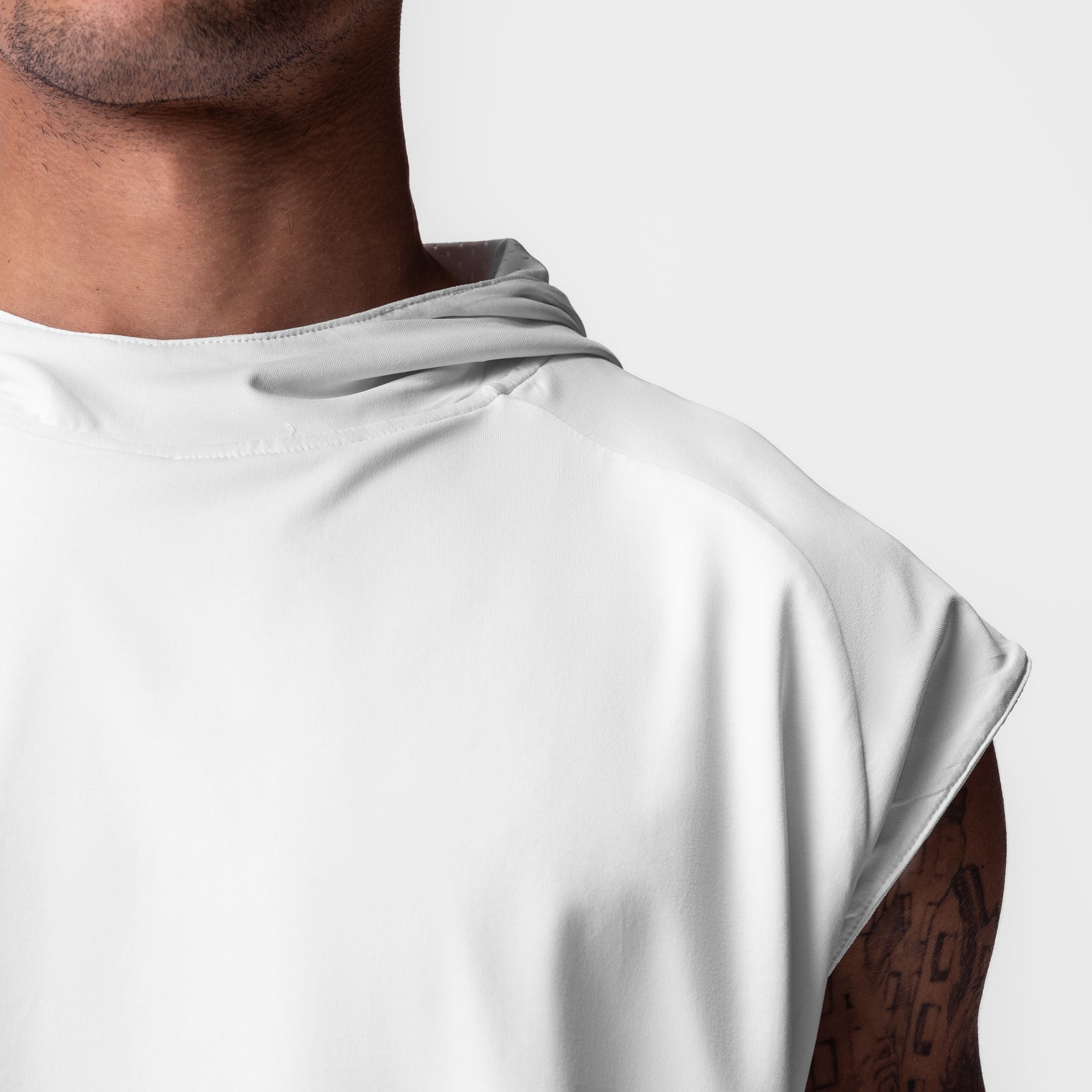 0983. Reversible 2-in-1 Cutoff Hoodie White | ASRV Discount