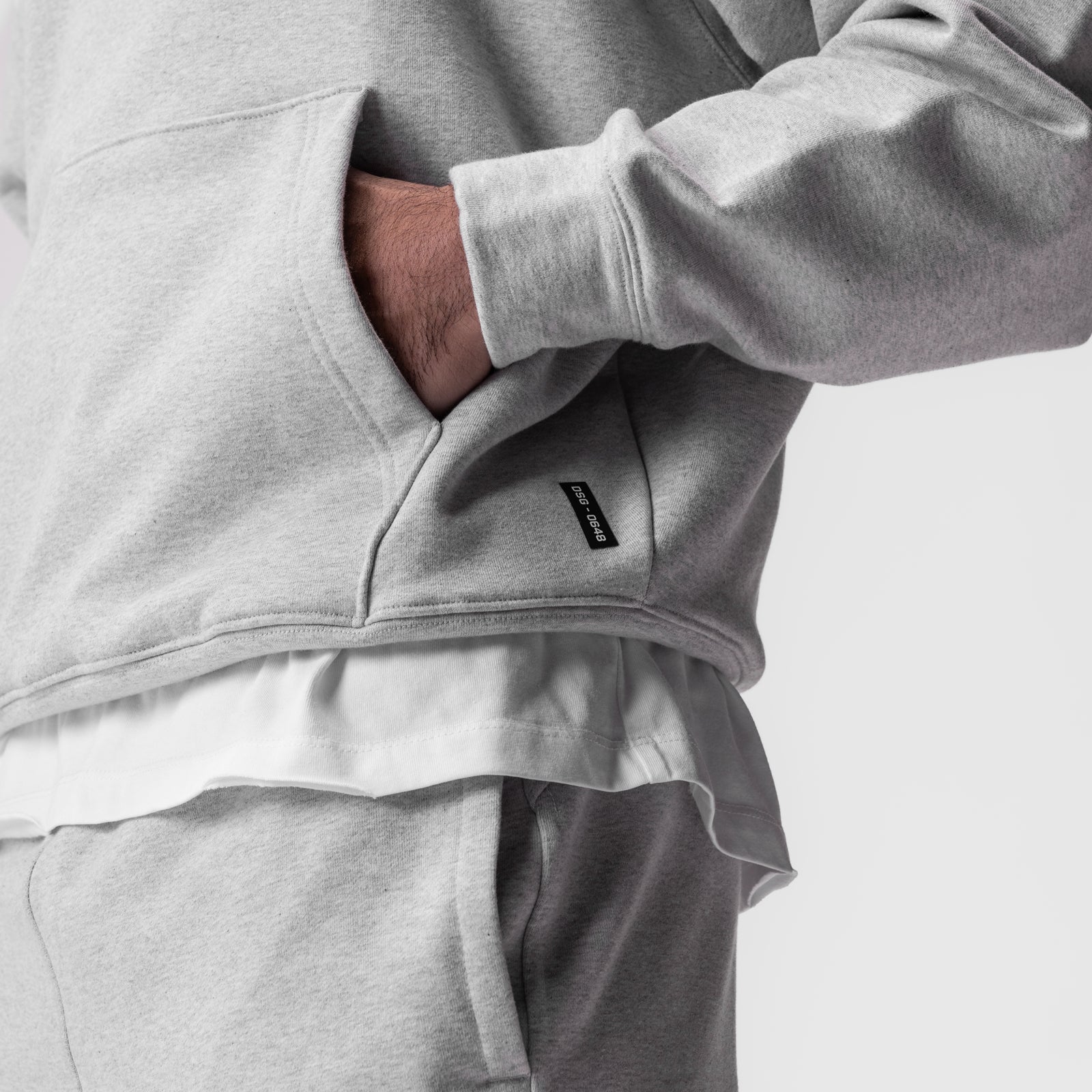 0648. Tech-Terry™ Hoodie Heather Grey "Space Bracket" | ASRV for sale