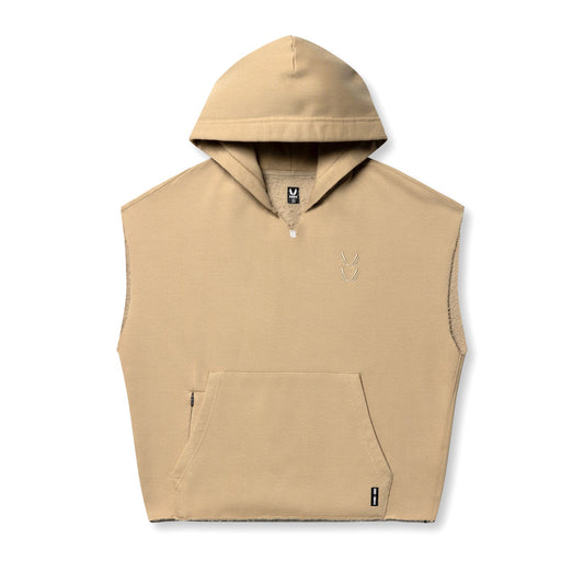 0844. Tech Essential™ Raw Hem Cutoff Hoodie Khaki | ASRV Online