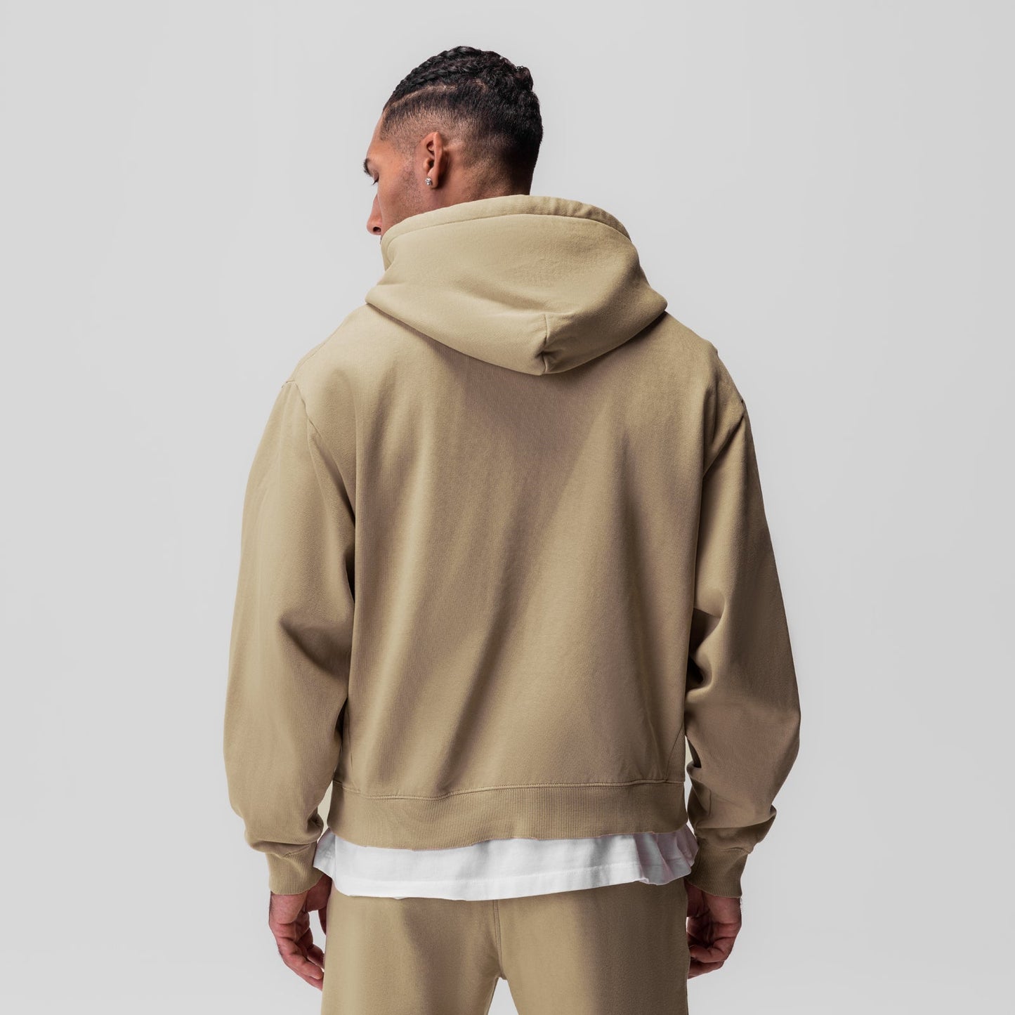 0843. Tech Essential™ Distressed Full Zip Hoodie Khaki | ASRV Discount