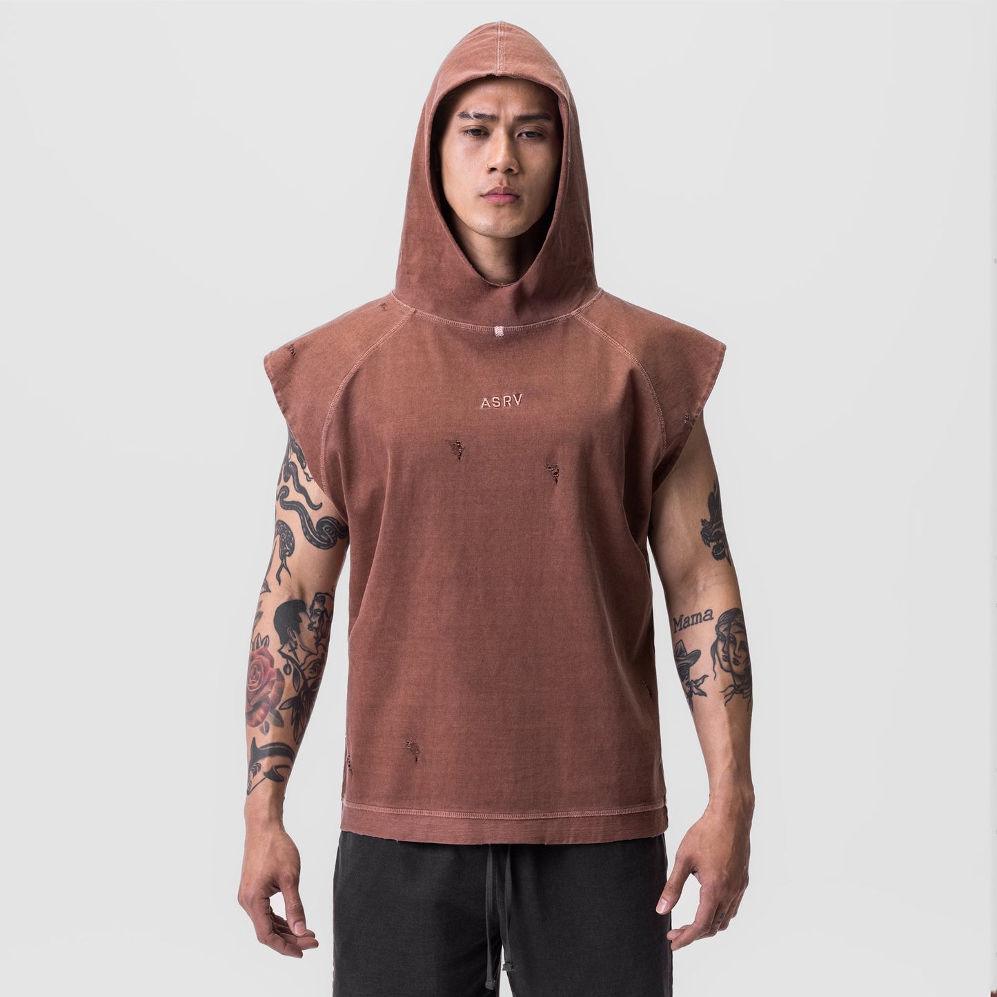 0799. Tech Essential™ Cutoff Hoodie Faded Brick | ASRV near me