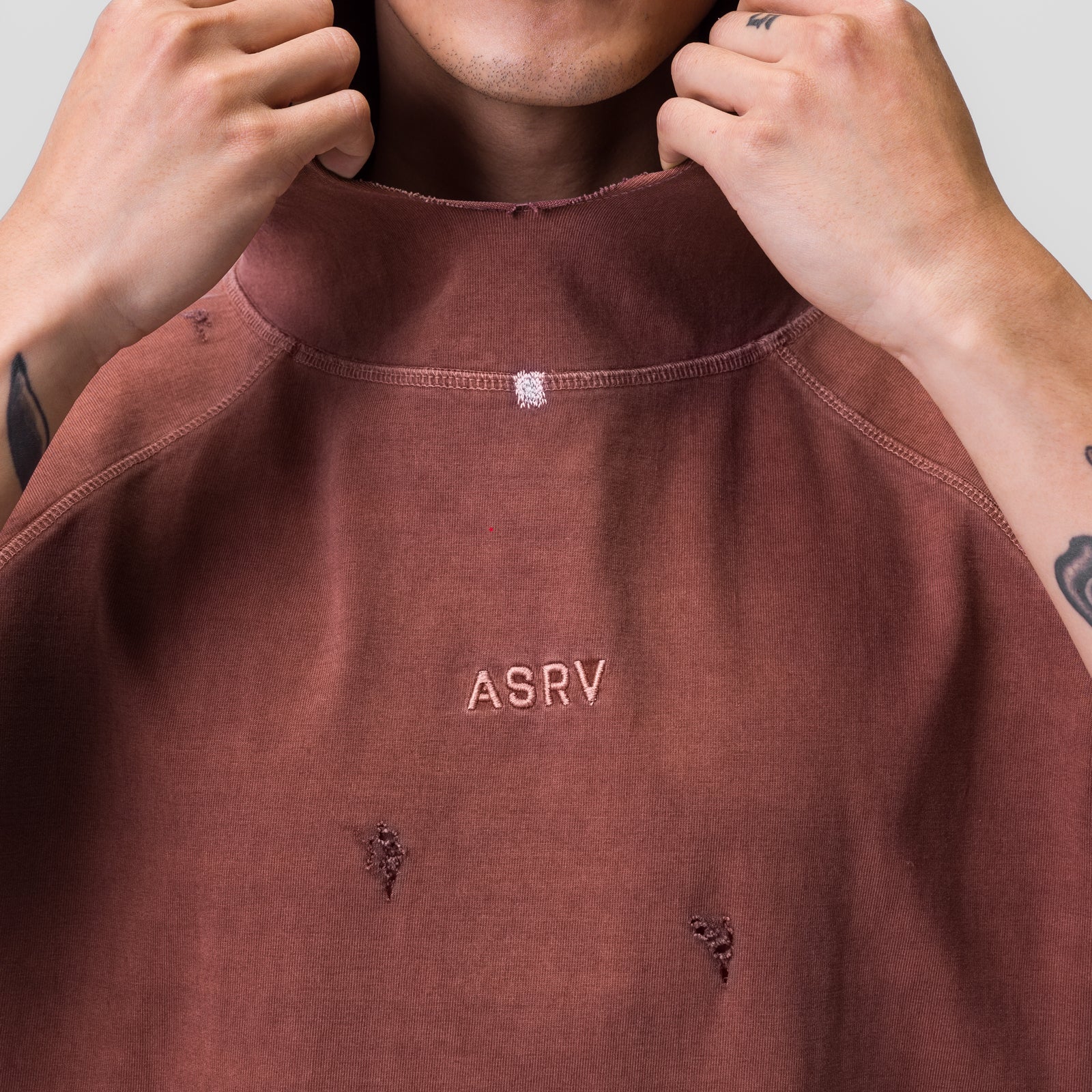 0799. Tech Essential™ Cutoff Hoodie Faded Brick | ASRV near me
