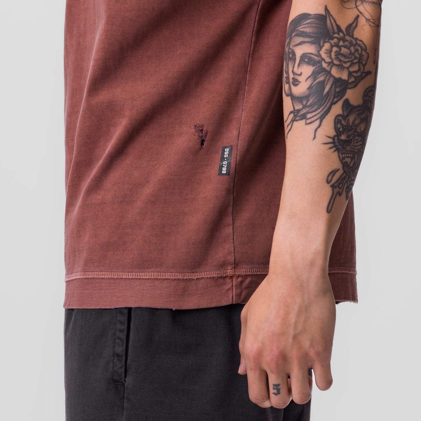 0799. Tech Essential™ Cutoff Hoodie Faded Brick | ASRV near me