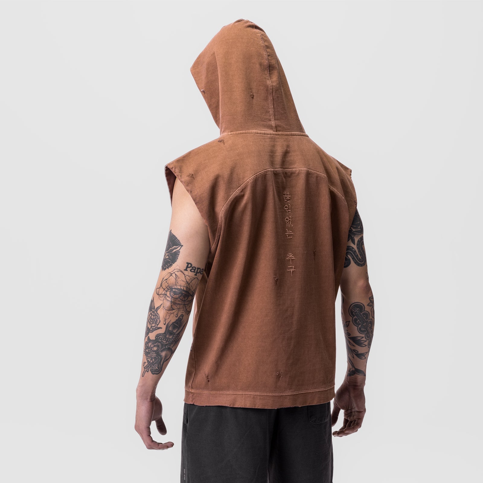 0799. Tech Essential™ Cutoff Hoodie Faded Rust | ASRV US