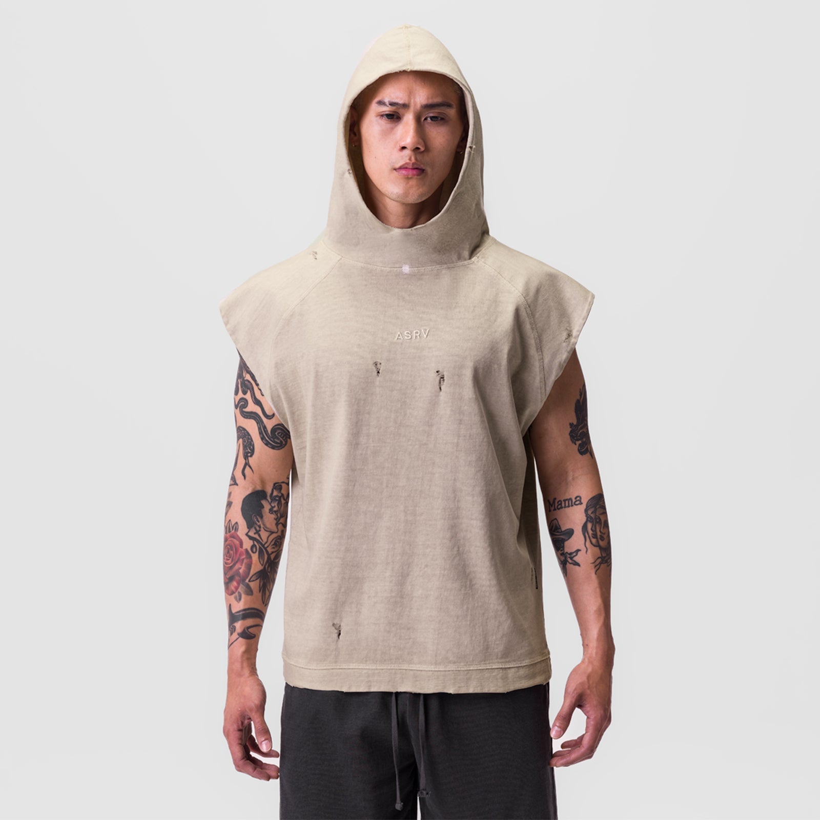 0799. Tech Essential™ Cutoff Hoodie Faded Beige | ASRV sale