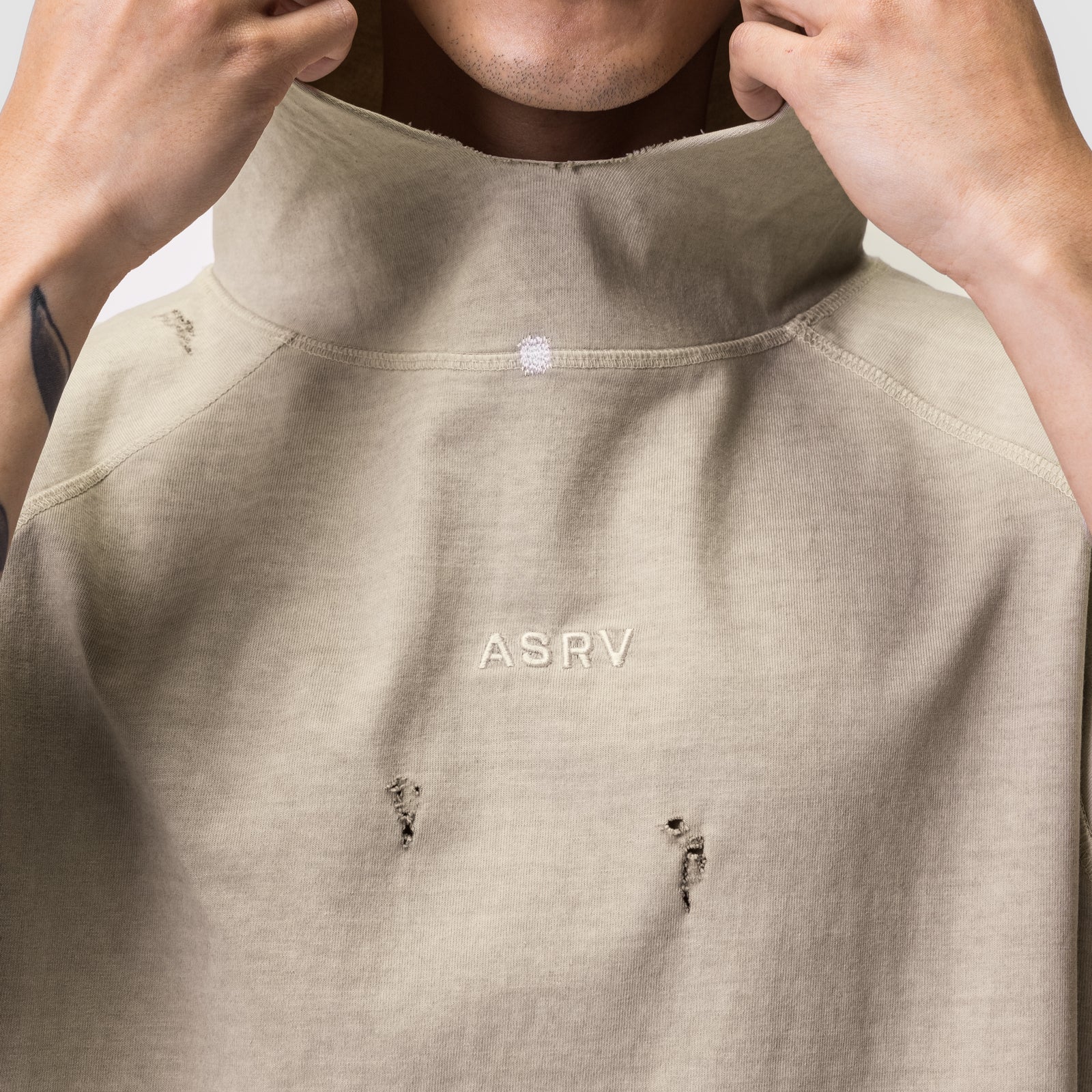 0799. Tech Essential™ Cutoff Hoodie Faded Beige | ASRV sale