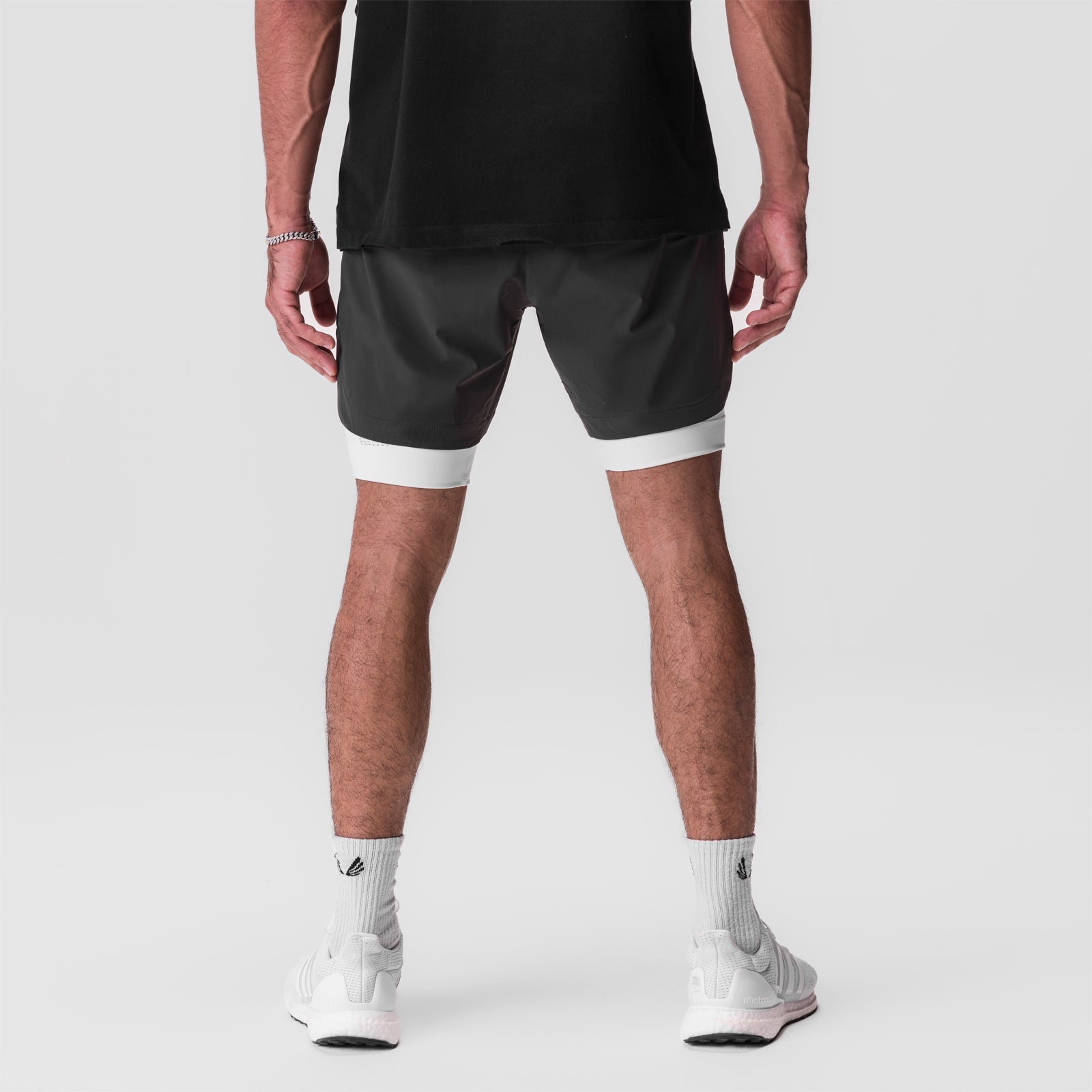 0866. Tetra-Lite® 7" Liner Short Space Grey / White / White "Wings" | ASRV on sale