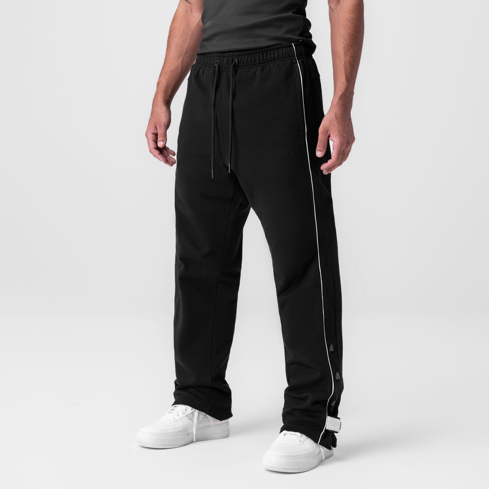 0998. Herringbone Terry Snap Button Sweats Black | ASRV sale