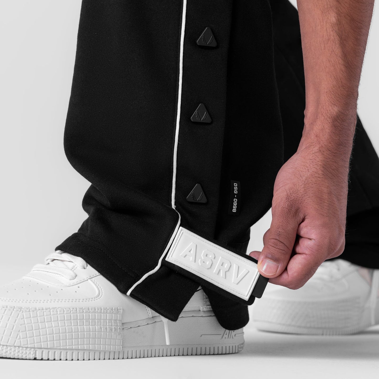 0998. Herringbone Terry Snap Button Sweats Black | ASRV sale