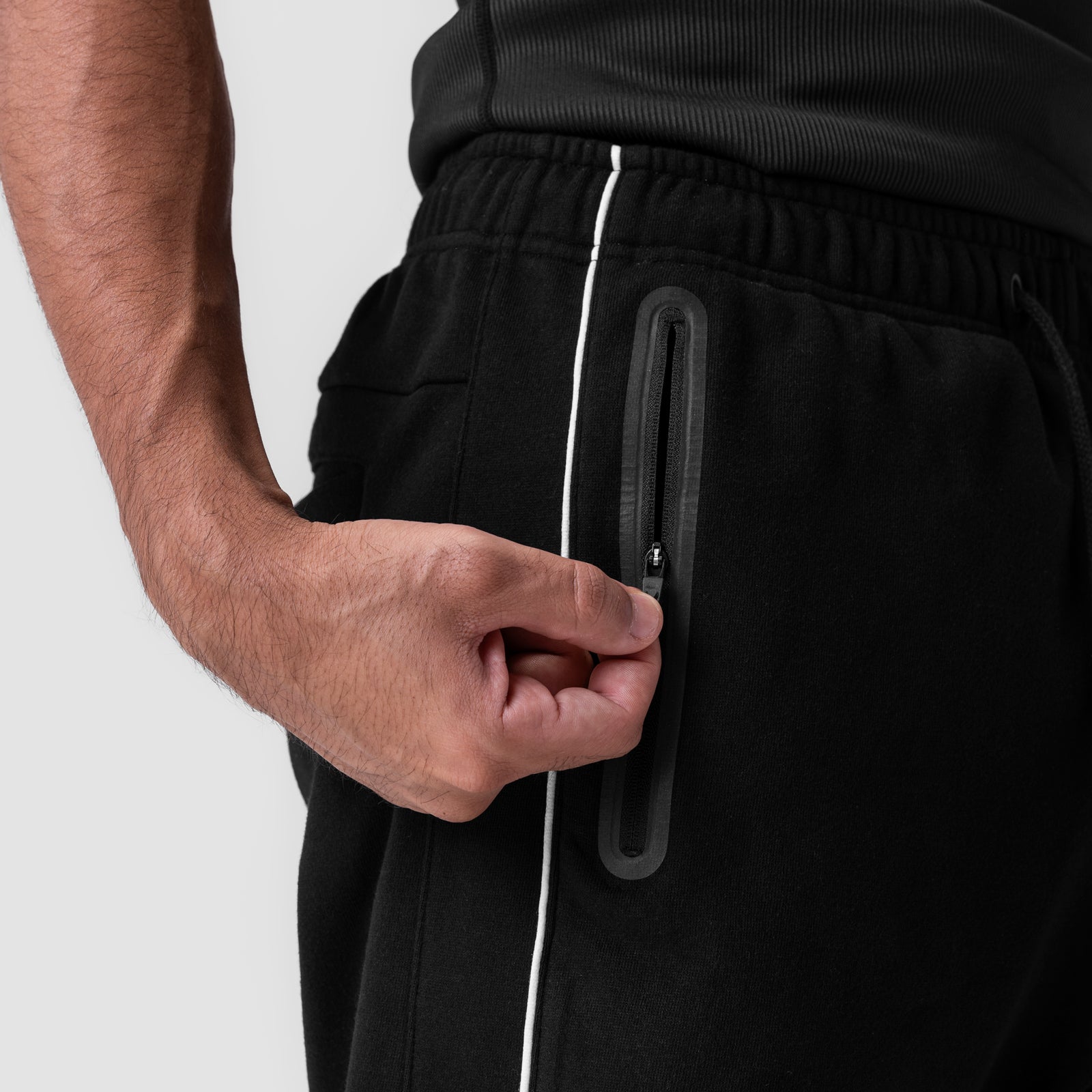 0998. Herringbone Terry Snap Button Sweats Black | ASRV sale