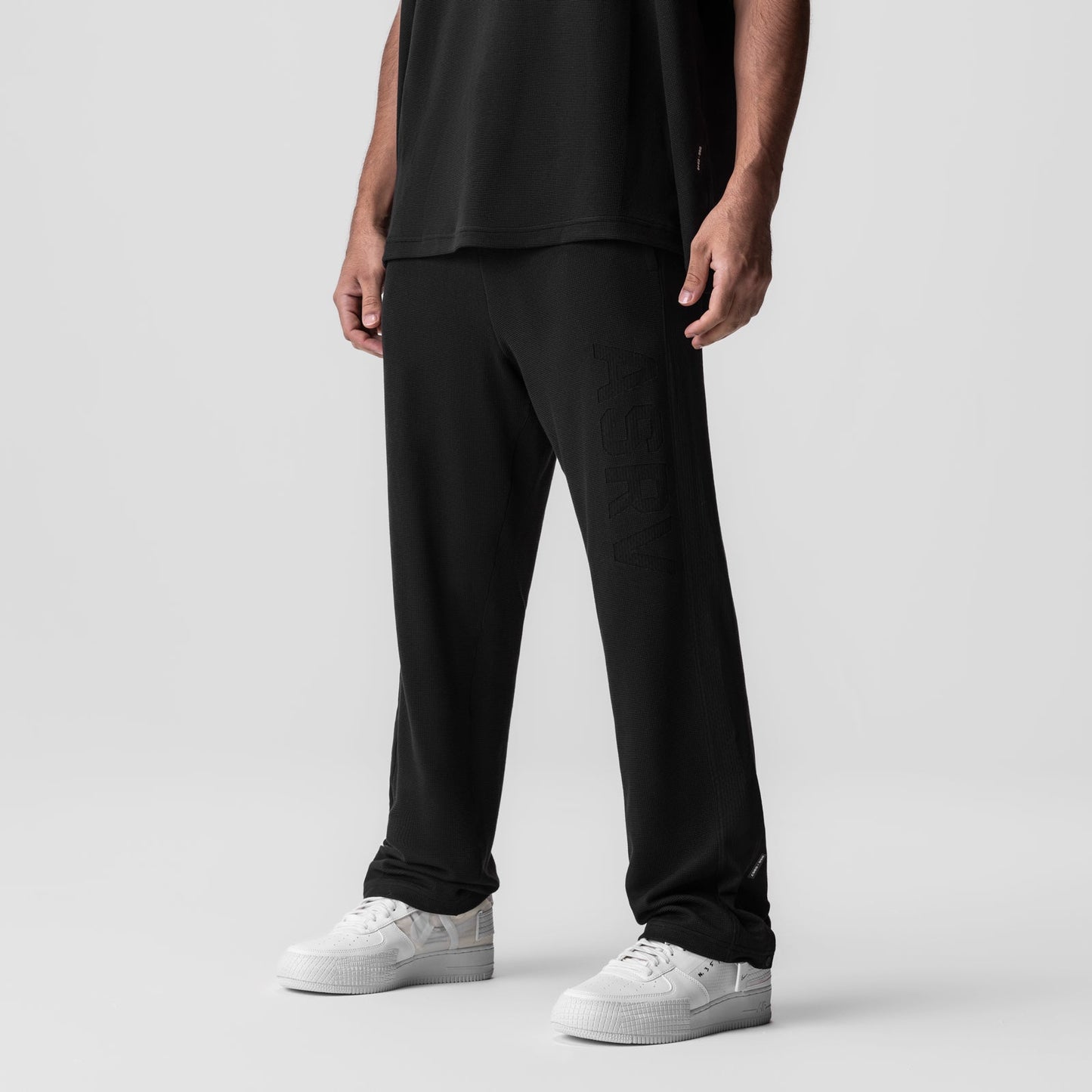 0957. Waffle Knit Relaxed Sweatpant Black/Black | ASRV sale