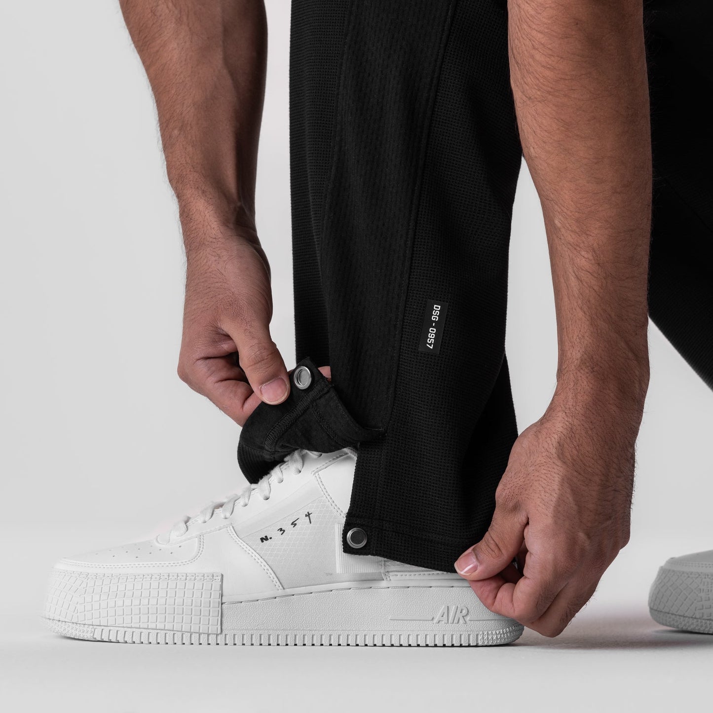 0957. Waffle Knit Relaxed Sweatpant Black/Black | ASRV sale