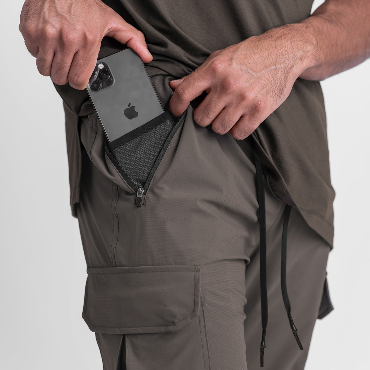 0437. Tetra-Lite® Cargo High Rib Jogger Deep Taupe | ASRV Discount