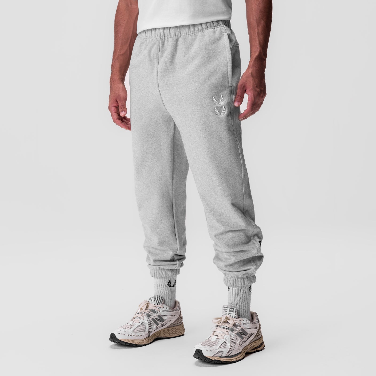 0655. Tech-Terry™ Oversized Sweats Heather Grey "Stacked Wings" | ASRV Online