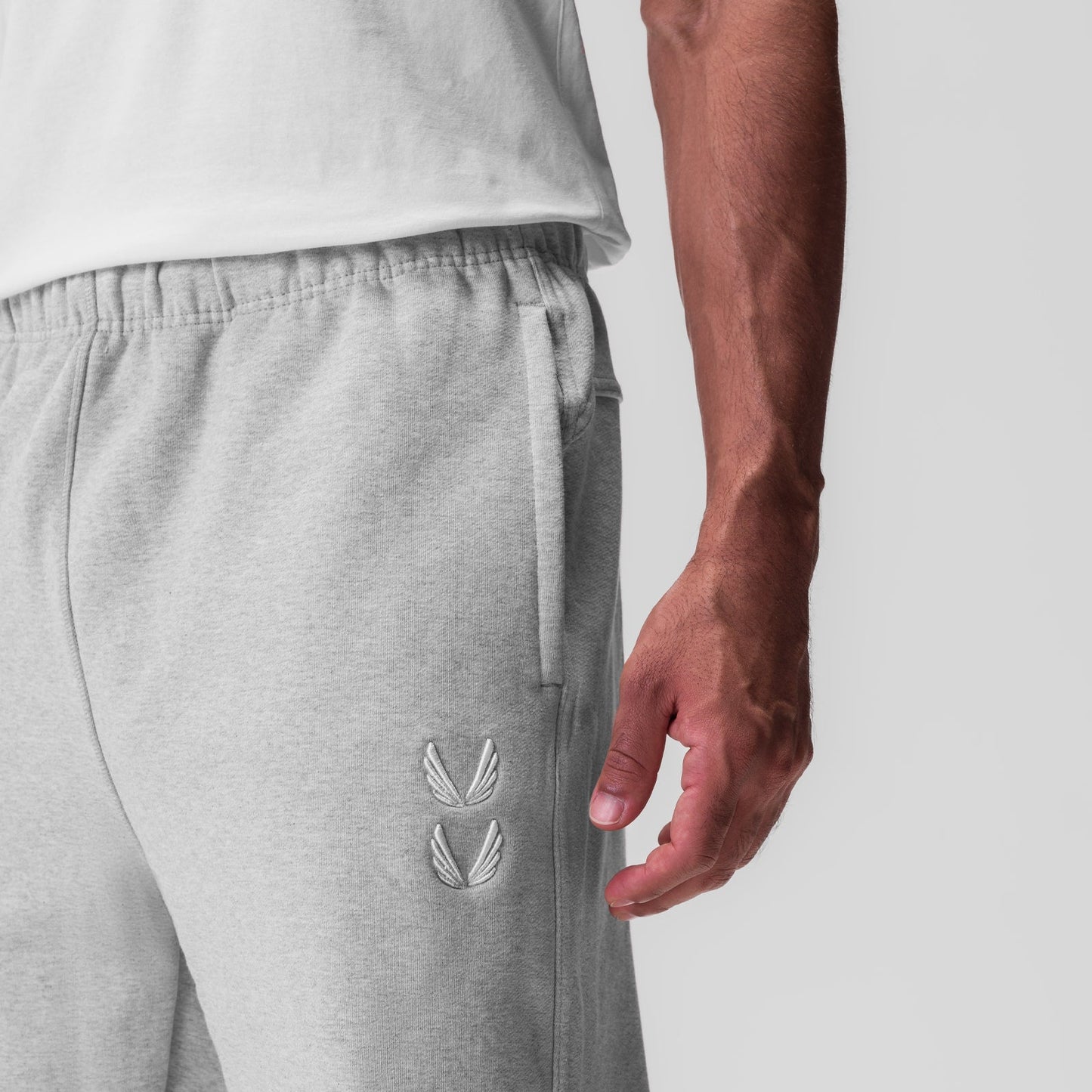 0655. Tech-Terry™ Oversized Sweats Heather Grey "Stacked Wings" | ASRV Online