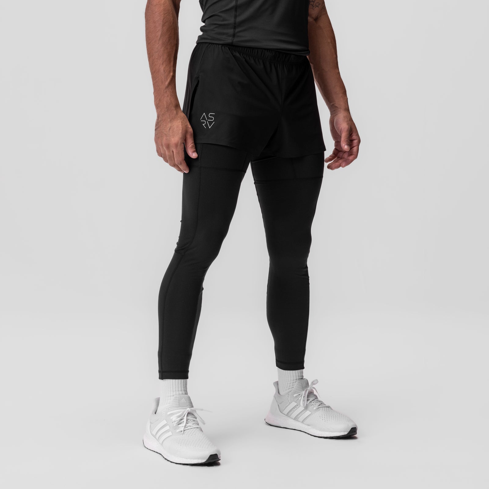 0911. Tetra-Lite® 2-in-1 High Split Legging Short Black "Cyber"/Blac | ASRV Discount
