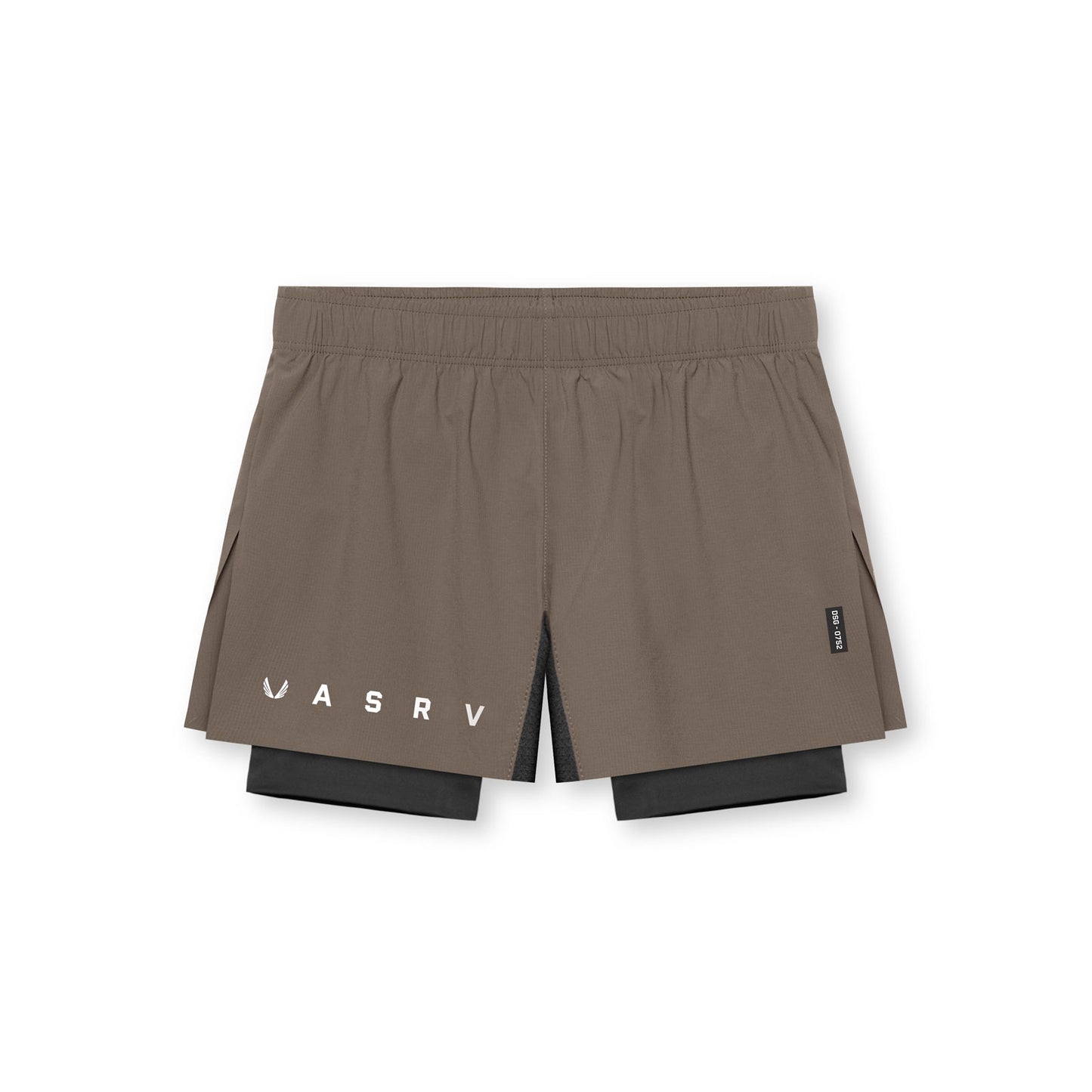 0752. Ripstop 3" High Split Liner Short Deep Taupe/Black | ASRV US