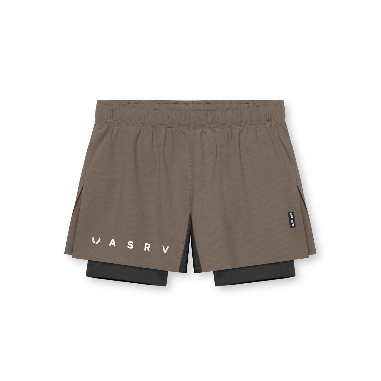 0752. Ripstop 3" High Split Liner Short Deep Taupe/Black | ASRV US