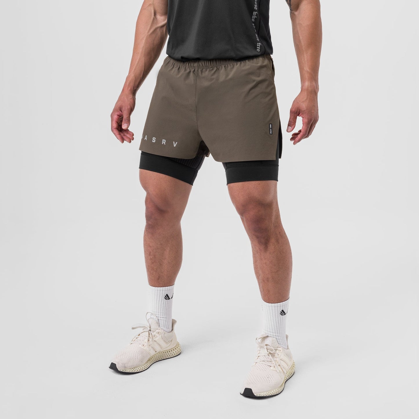 0752. Ripstop 3" High Split Liner Short Deep Taupe/Black | ASRV US