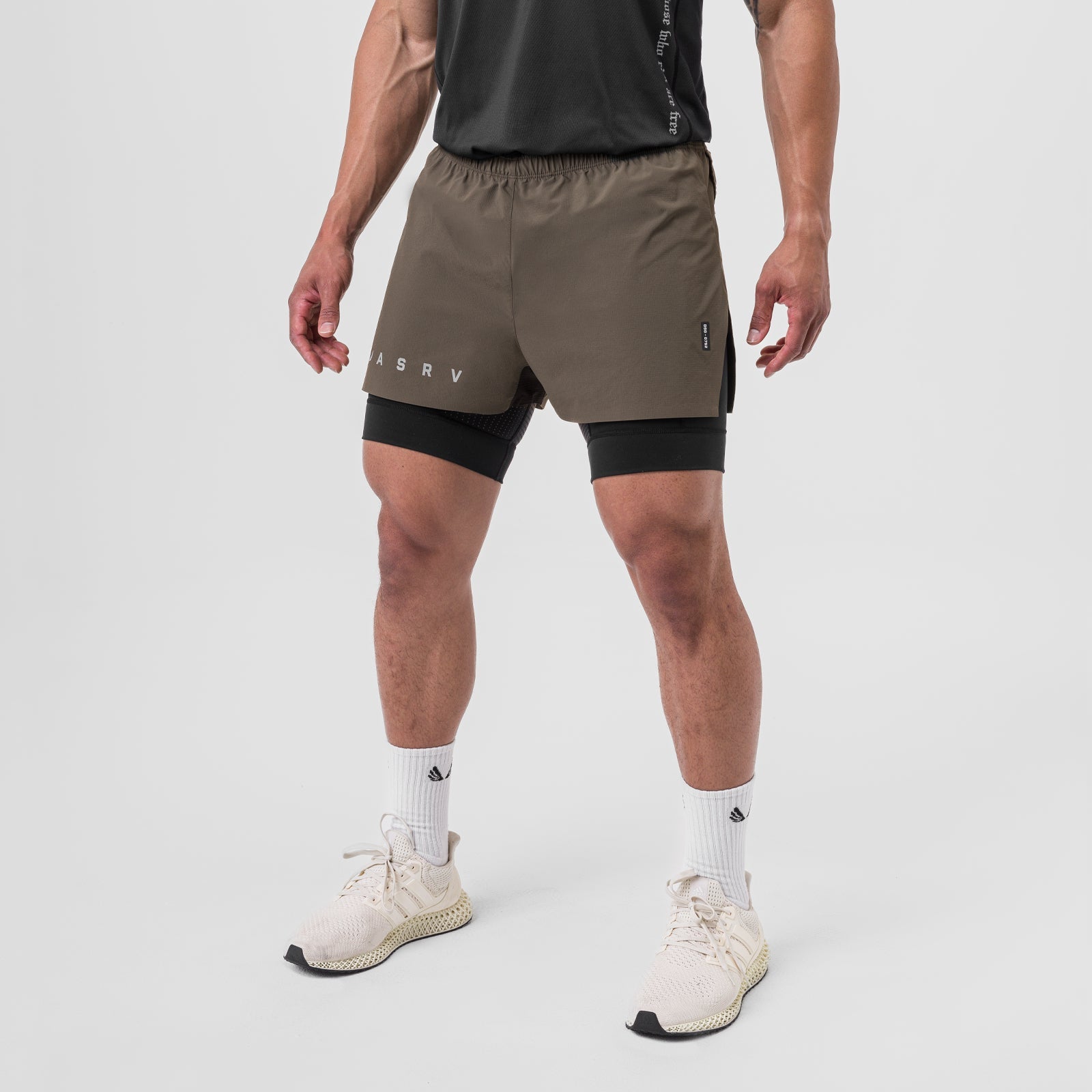 0752. Ripstop 3" High Split Liner Short Deep Taupe/Black | ASRV US