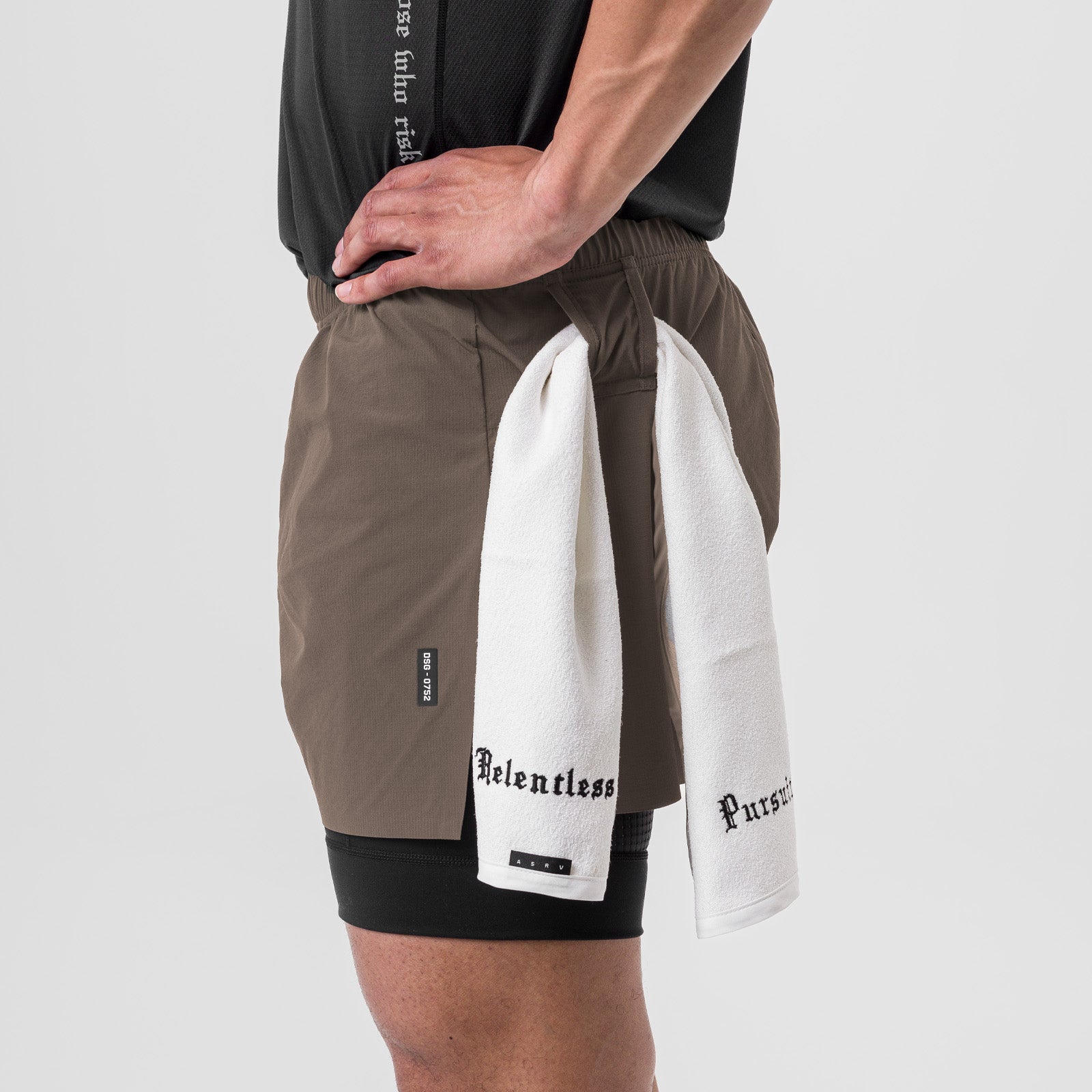 0752. Ripstop 3" High Split Liner Short Deep Taupe/Black | ASRV US