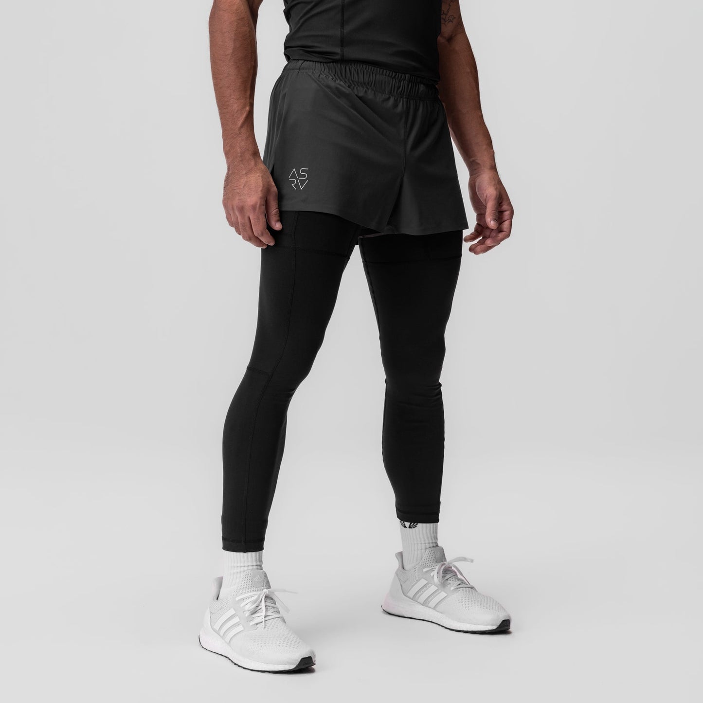 0911. Tetra-Lite® 2-in-1 High Split Legging Short Space Grey "Cyber" | ASRV discount