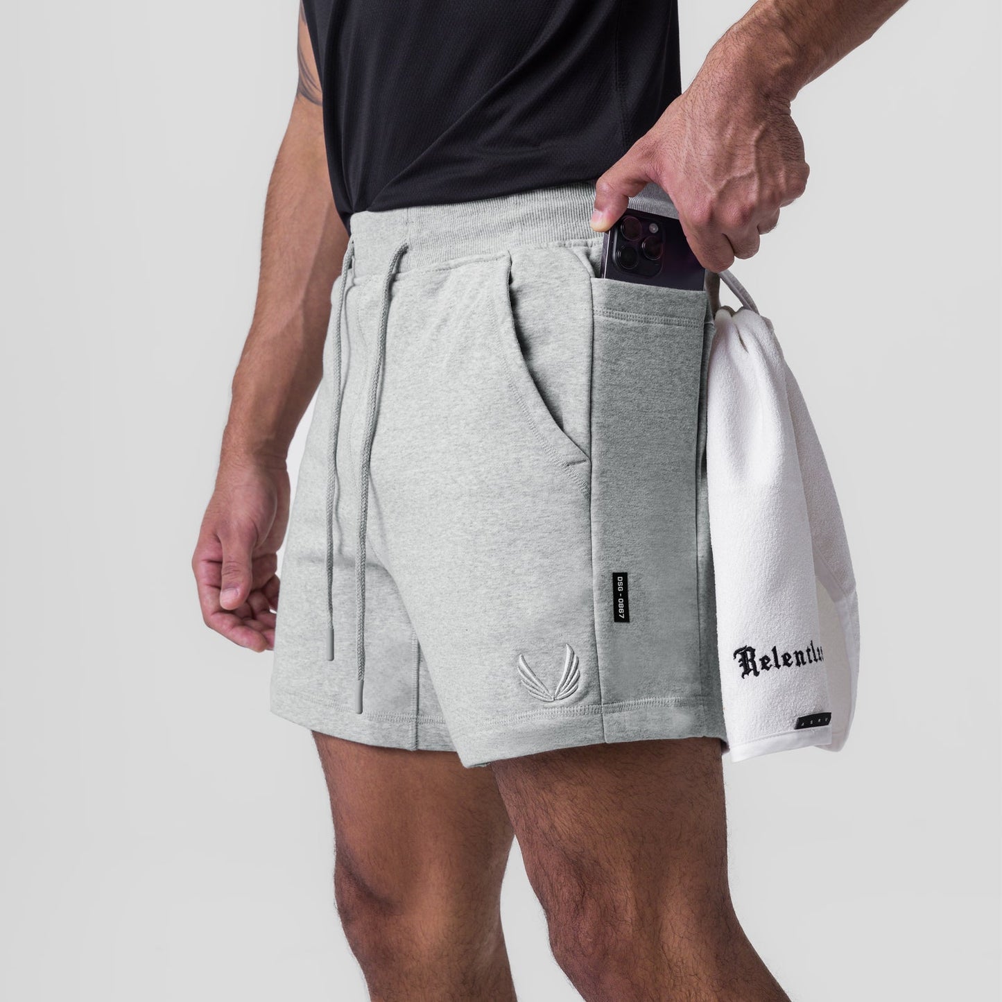 0867. Tech-Terry™ Sidelock Sweat Short Heather Grey | ASRV US