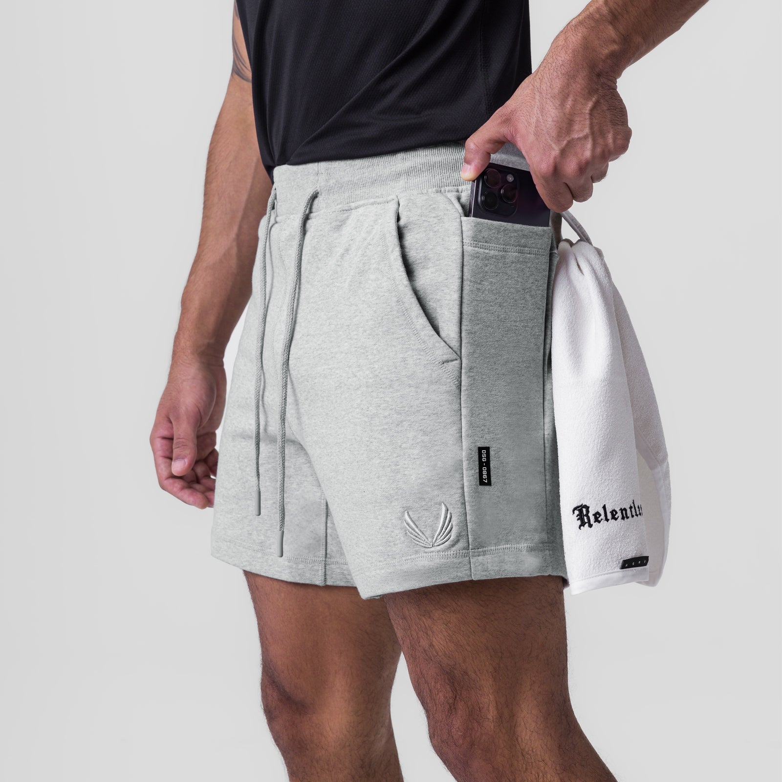 0867. Tech-Terry™ Sidelock Sweat Short Heather Grey | ASRV US