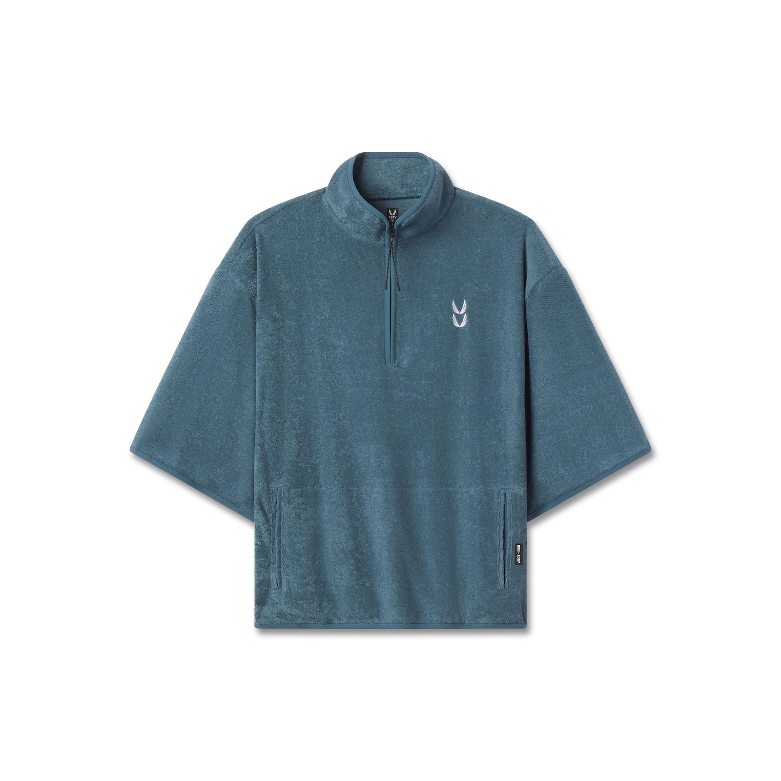 1057. Towel Terry Quarter Zip Oversized Tee Storm | ASRV sale