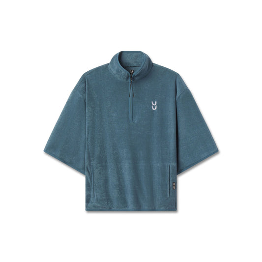 1057. Towel Terry Quarter Zip Oversized Tee Storm | ASRV sale