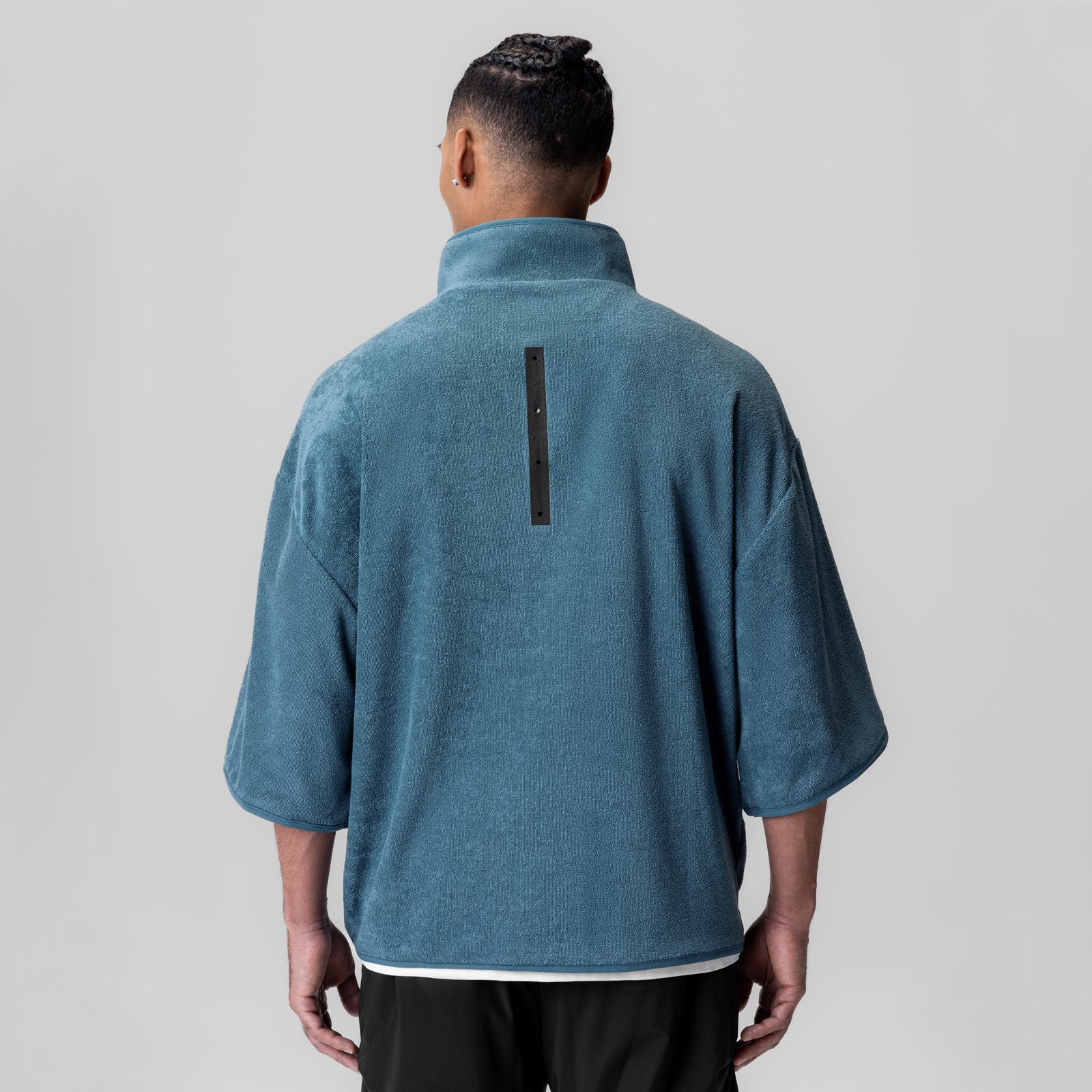 1057. Towel Terry Quarter Zip Oversized Tee Storm | ASRV sale