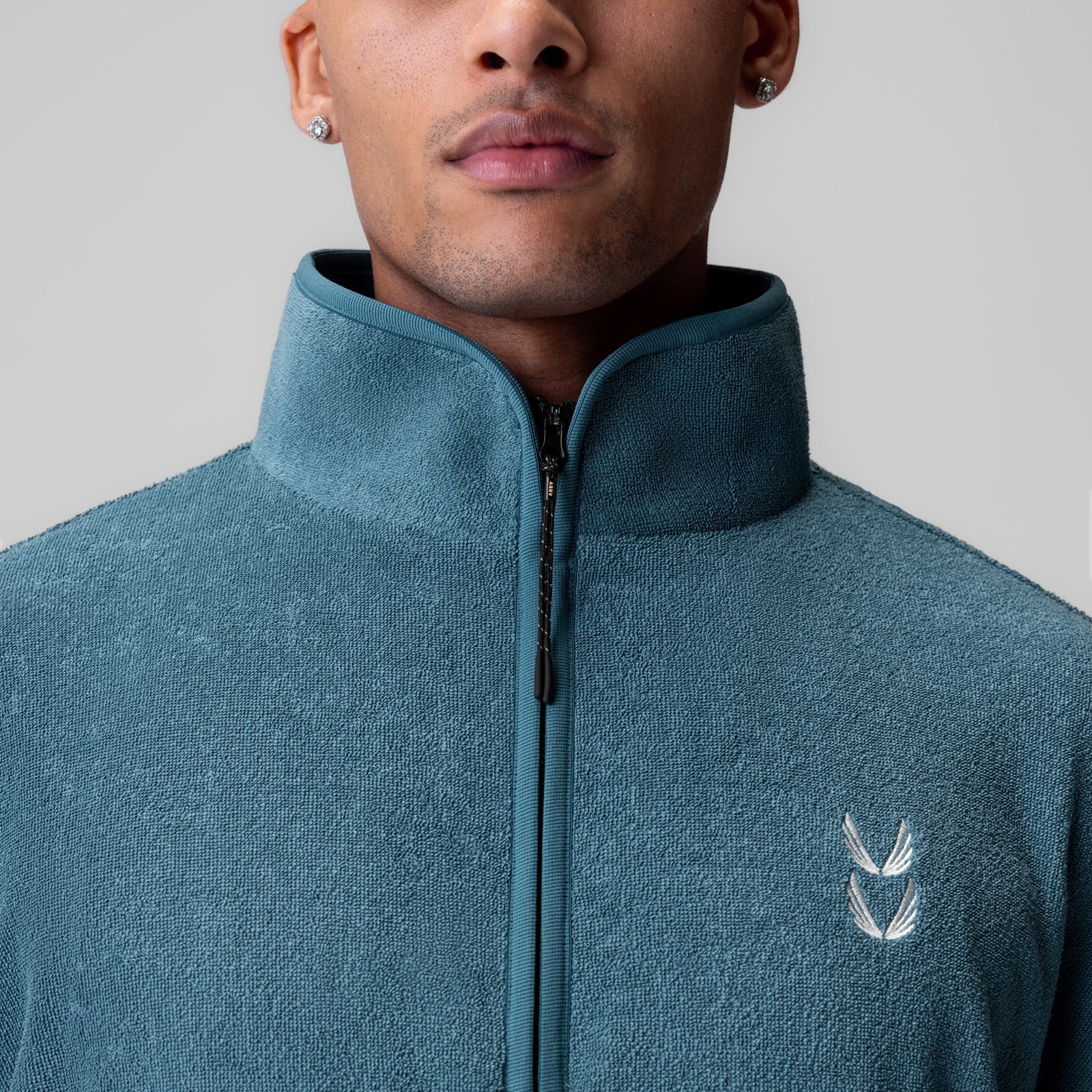 1057. Towel Terry Quarter Zip Oversized Tee Storm | ASRV sale