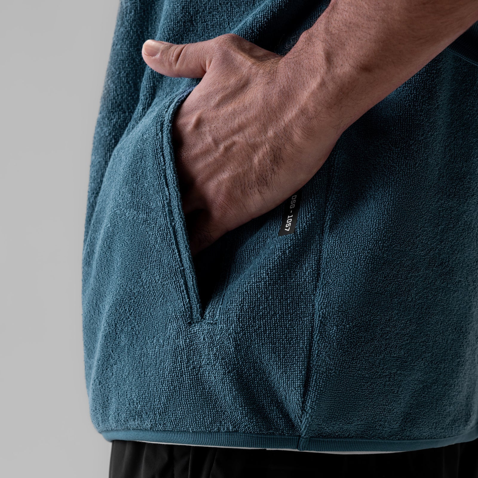 1057. Towel Terry Quarter Zip Oversized Tee Storm | ASRV sale