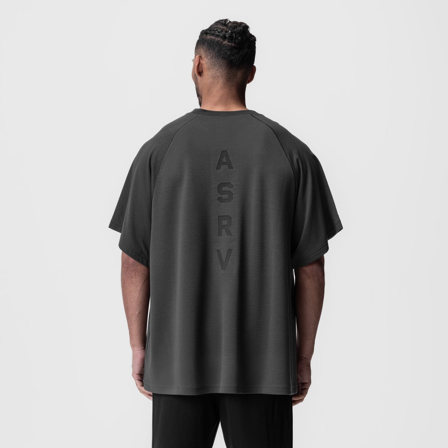 0946. Waffle Knit Oversized Tee Space Grey | ASRV for sale