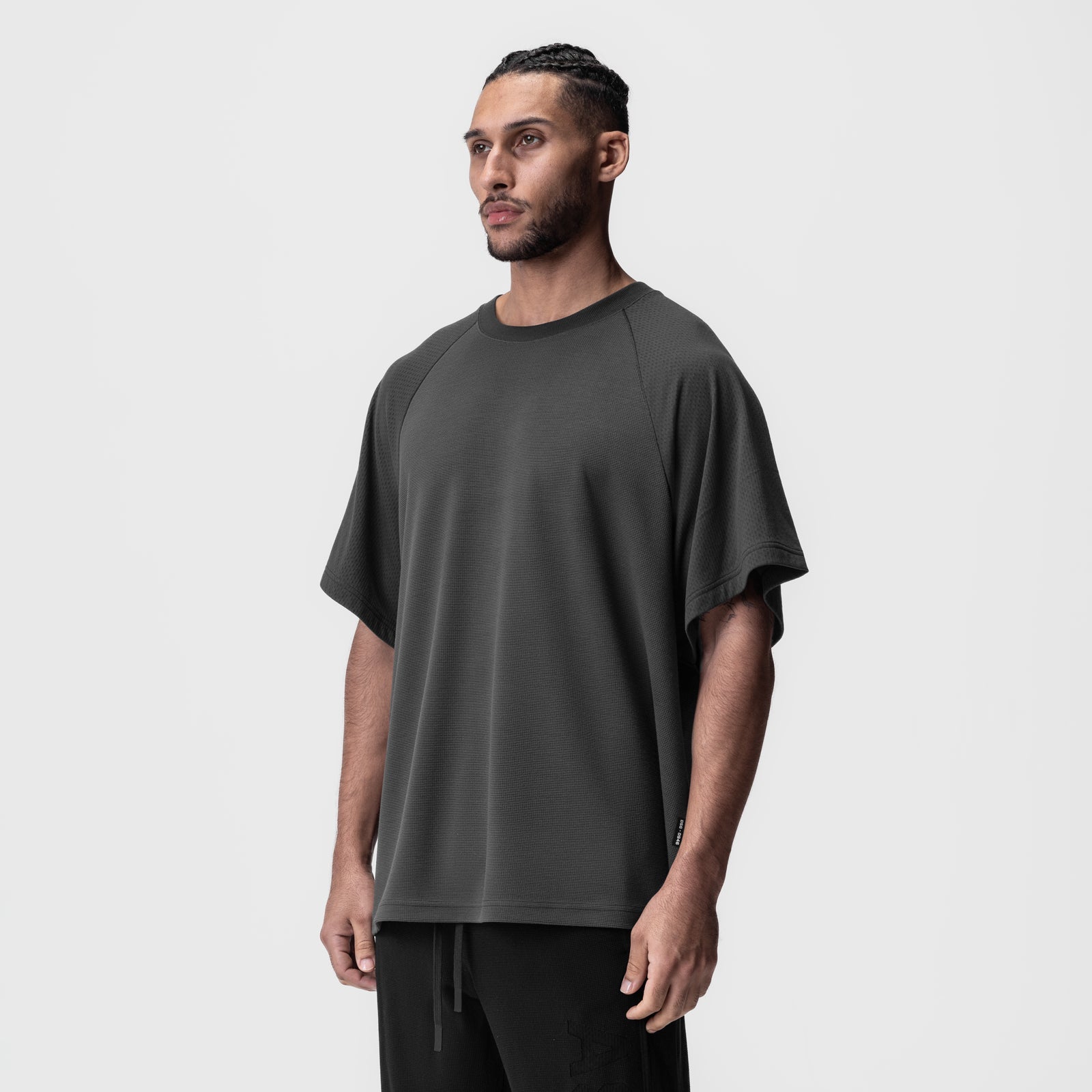 0946. Waffle Knit Oversized Tee Space Grey | ASRV for sale