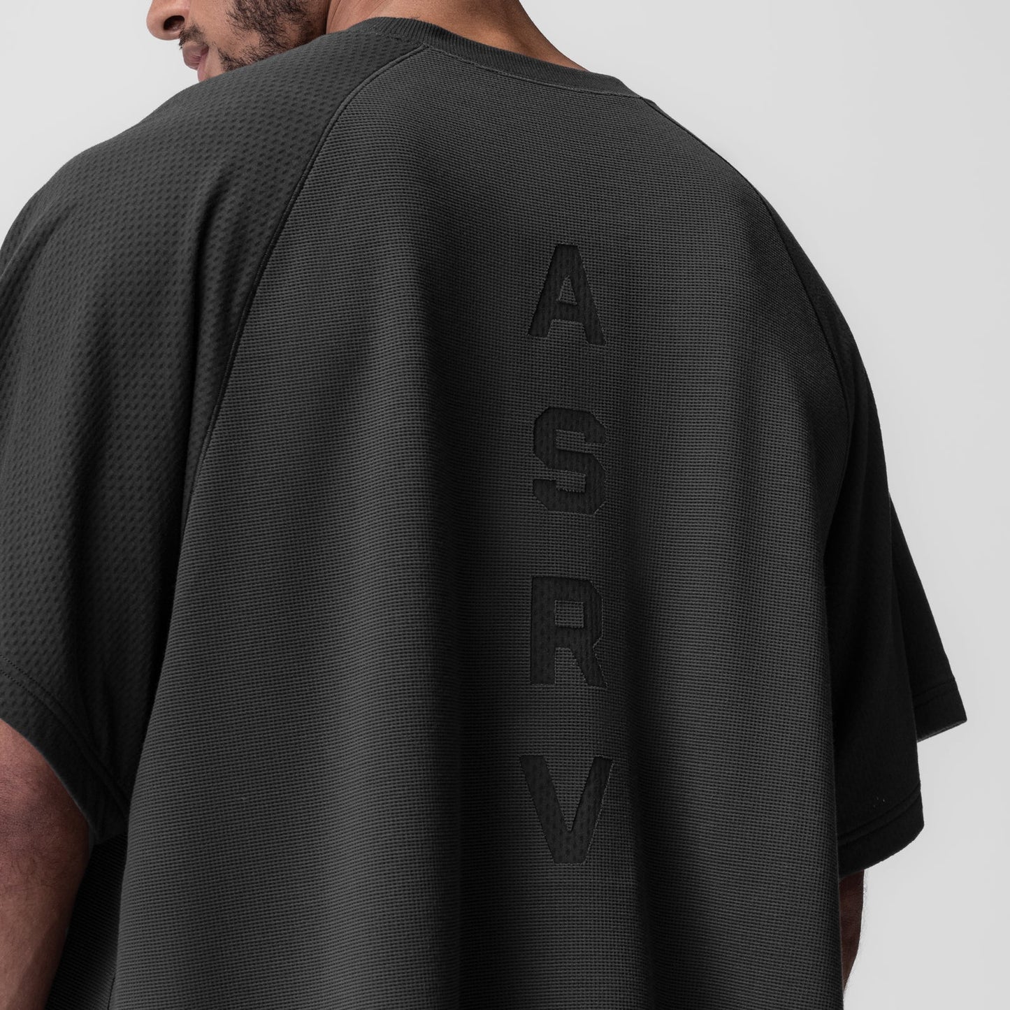 0946. Waffle Knit Oversized Tee Space Grey | ASRV for sale