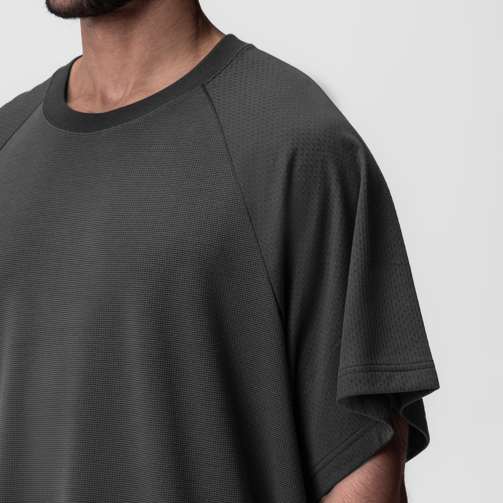 0946. Waffle Knit Oversized Tee Space Grey | ASRV for sale