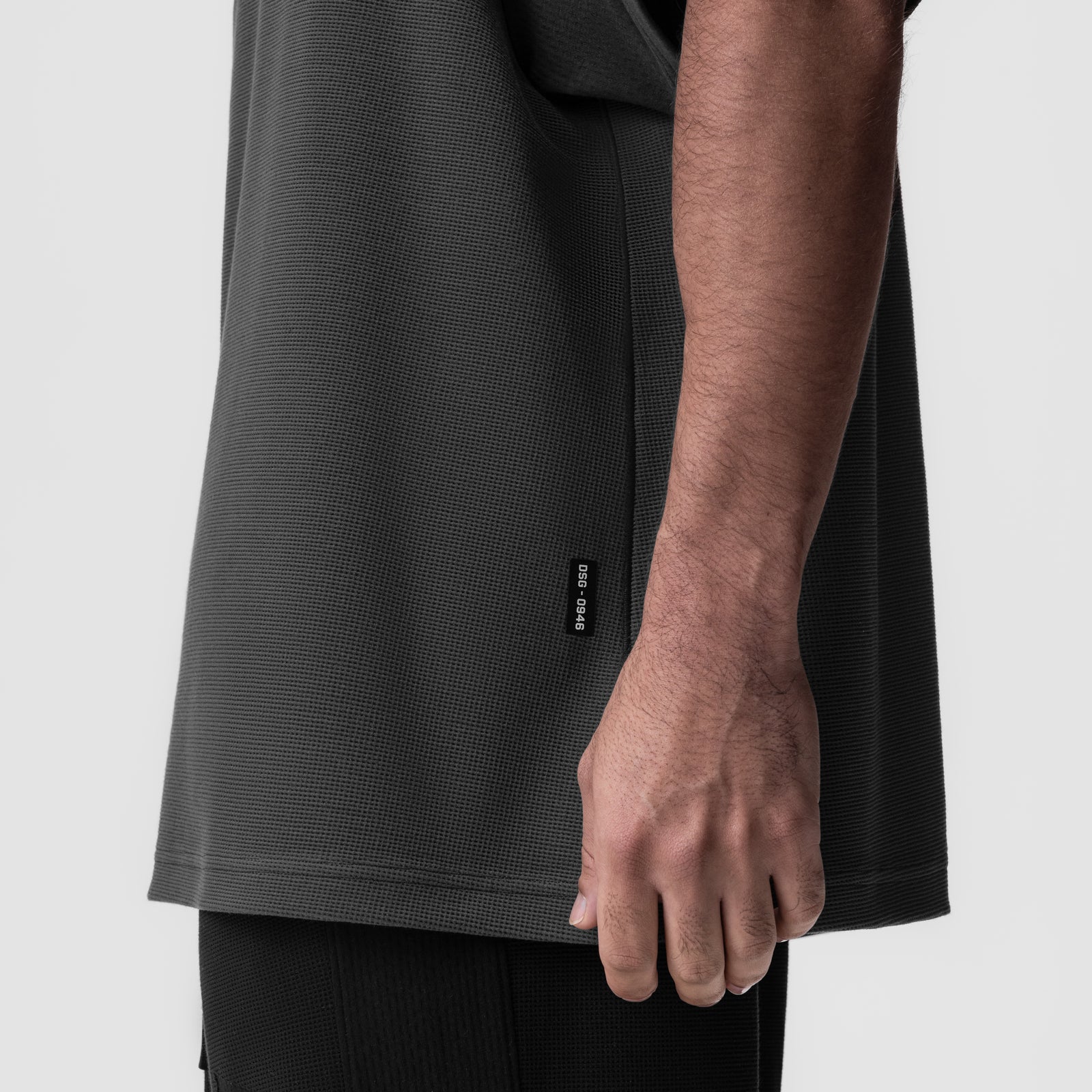 0946. Waffle Knit Oversized Tee Space Grey | ASRV for sale