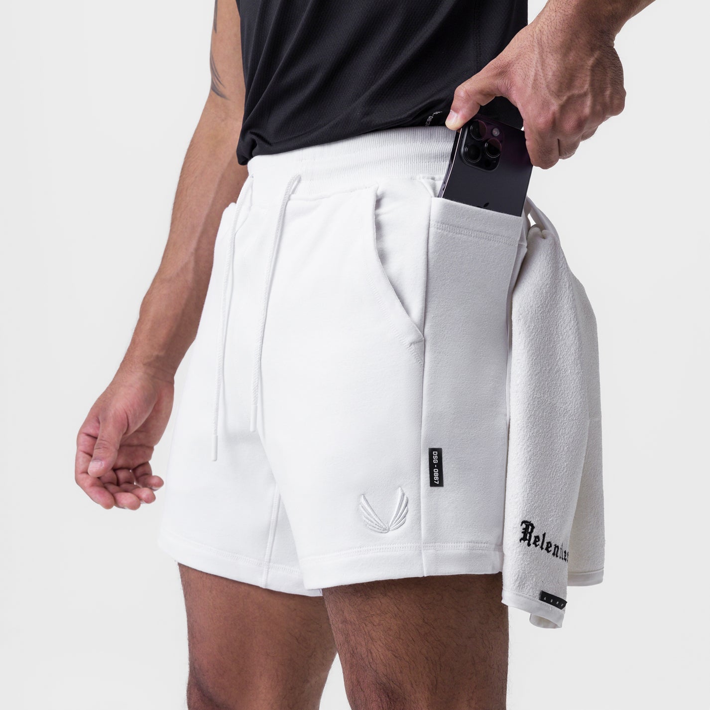 0867. Tech-Terry™ Sidelock Sweat Short White | ASRV discount