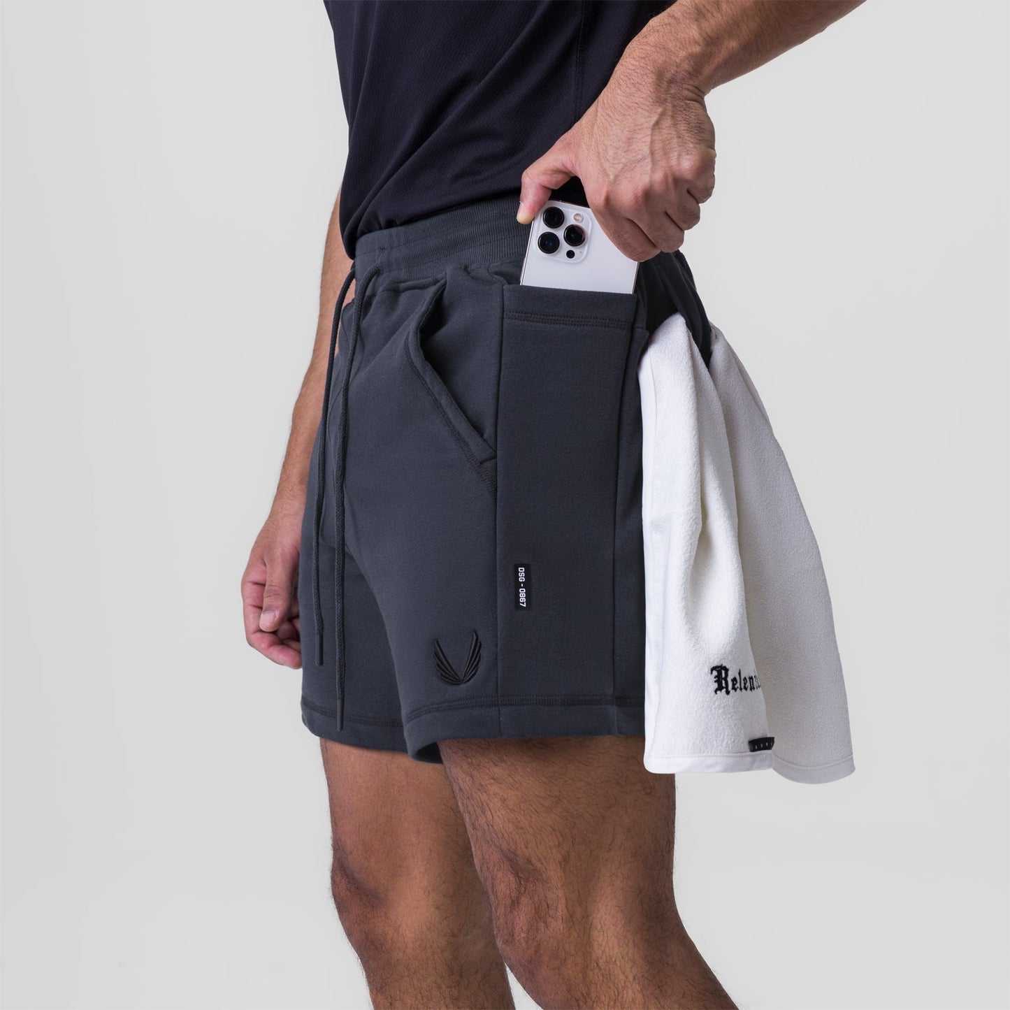0867. Tech-Terry™ Sidelock Sweat Short Navy | ASRV Online