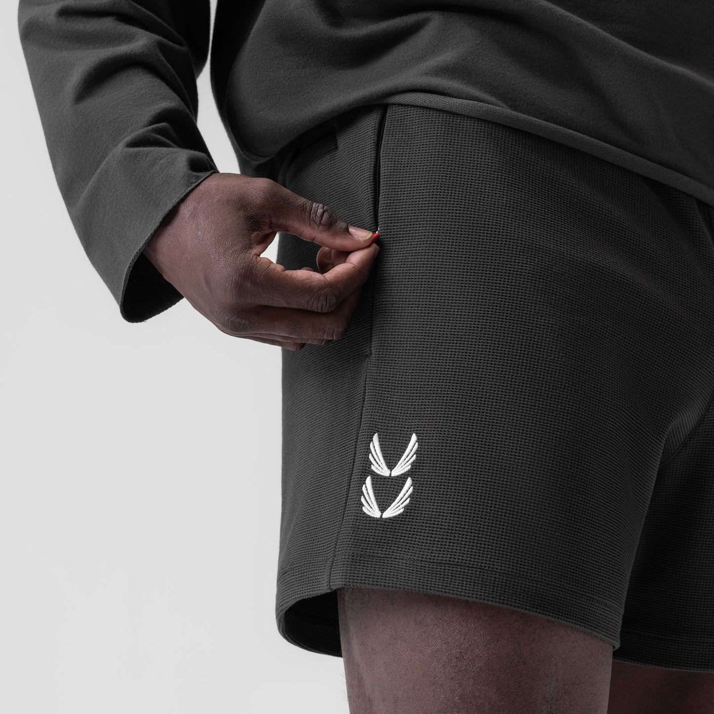 0954. Waffle Knit Sweat Short Space Grey | ASRV sale