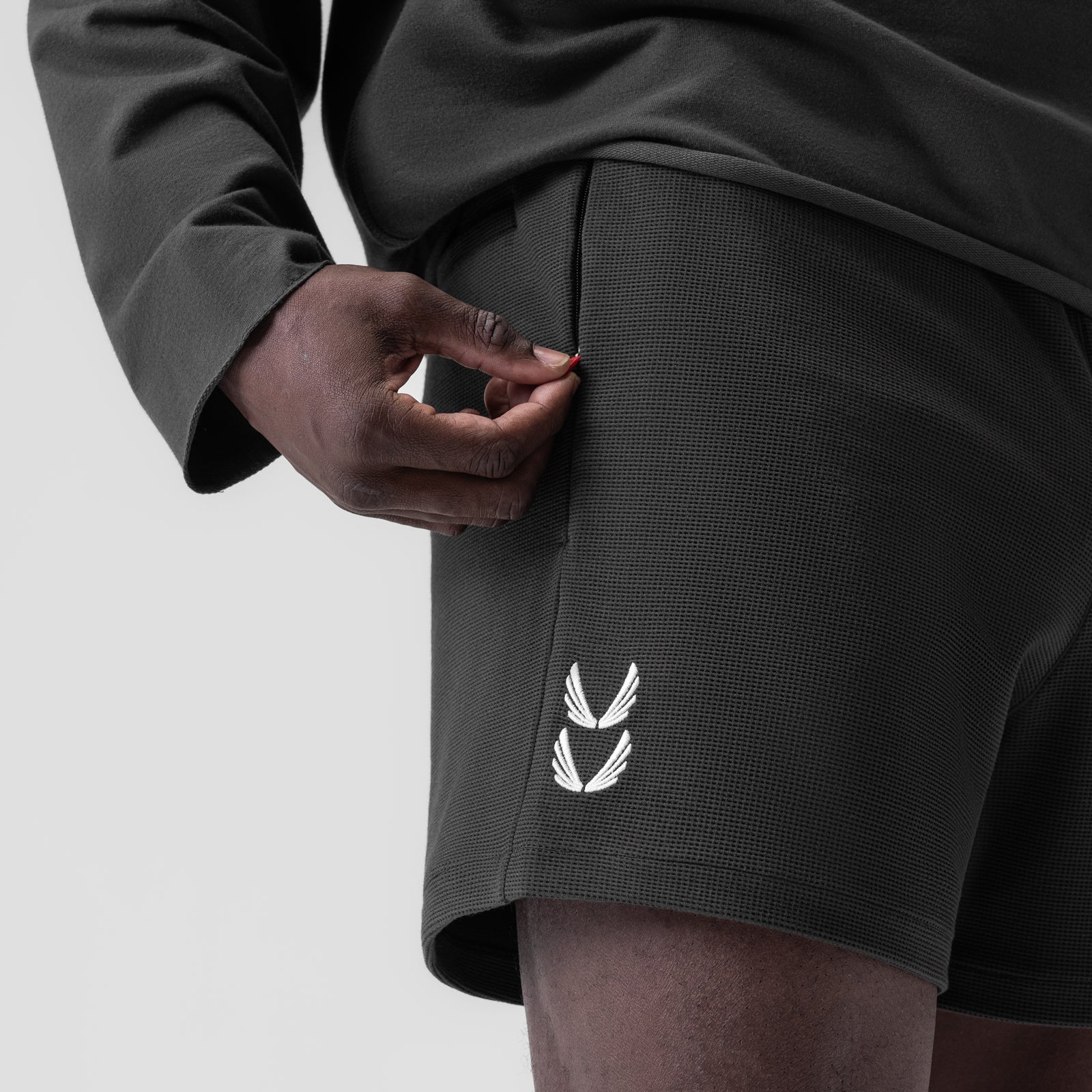 0954. Waffle Knit Sweat Short Space Grey | ASRV sale