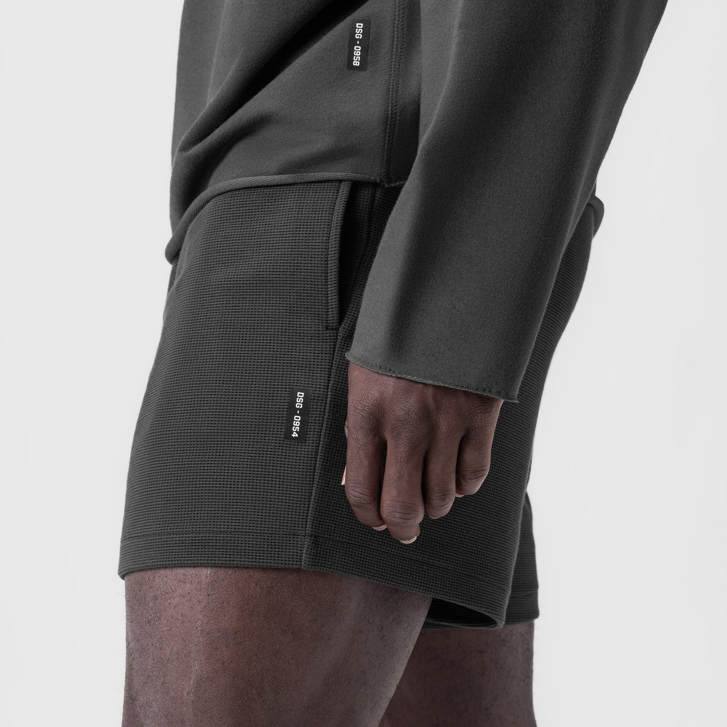 0954. Waffle Knit Sweat Short Space Grey | ASRV sale