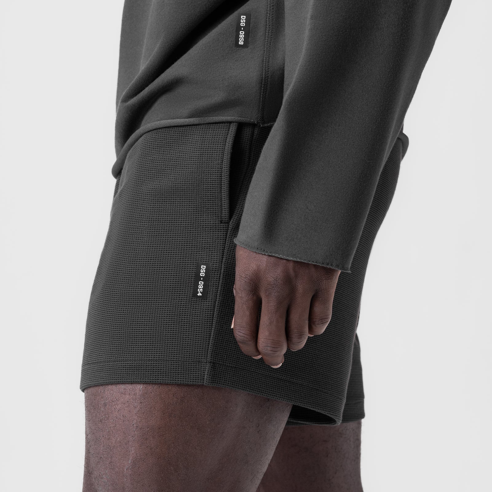 0954. Waffle Knit Sweat Short Space Grey | ASRV sale